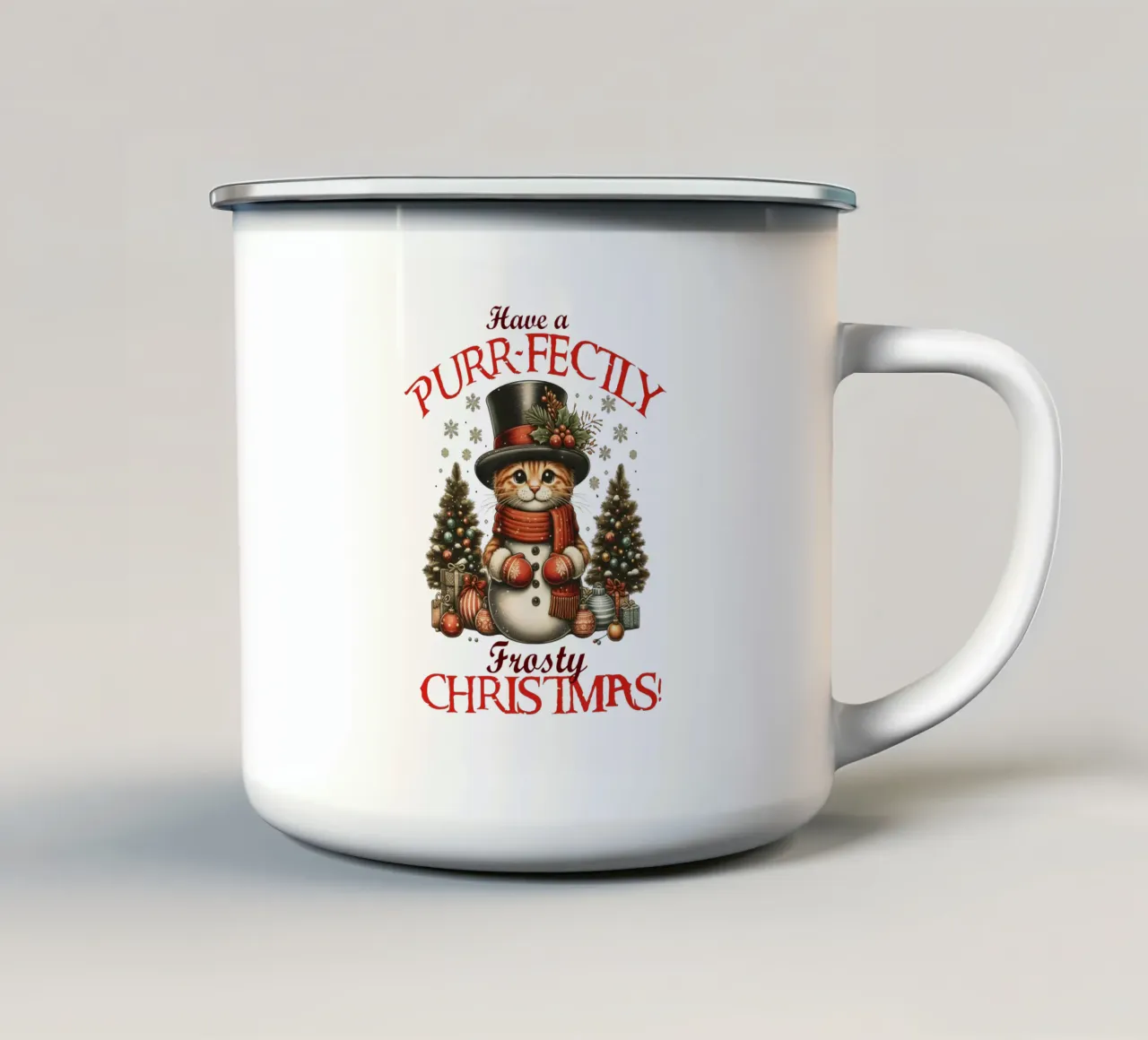 Have a PURR-FECTLY Frosty CHRISTMAS! tazza in smalto da edsonramosart