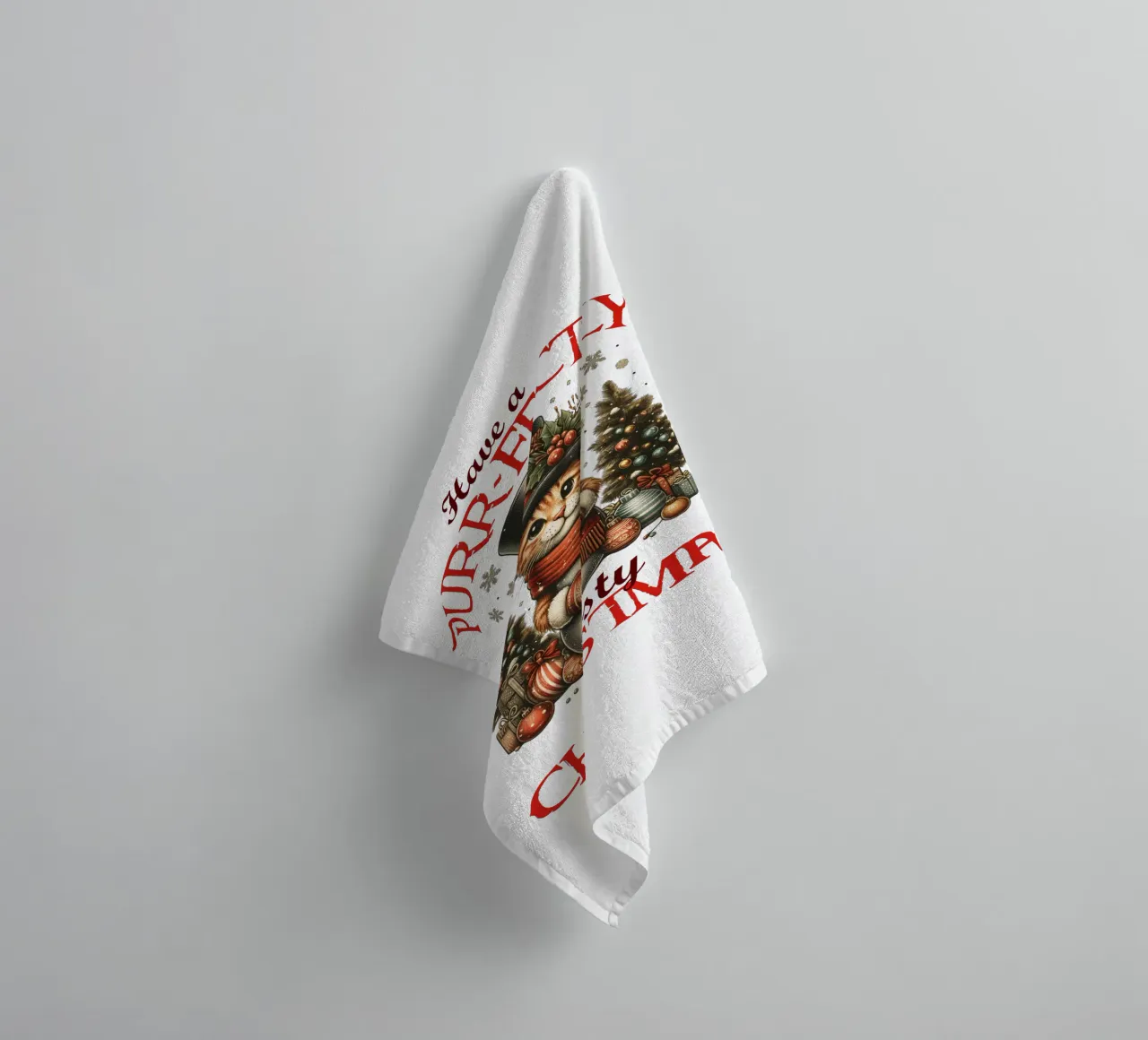 Have a PURR-FECTLY Frosty CHRISTMAS! asciugamano da bagno da edsonramosart