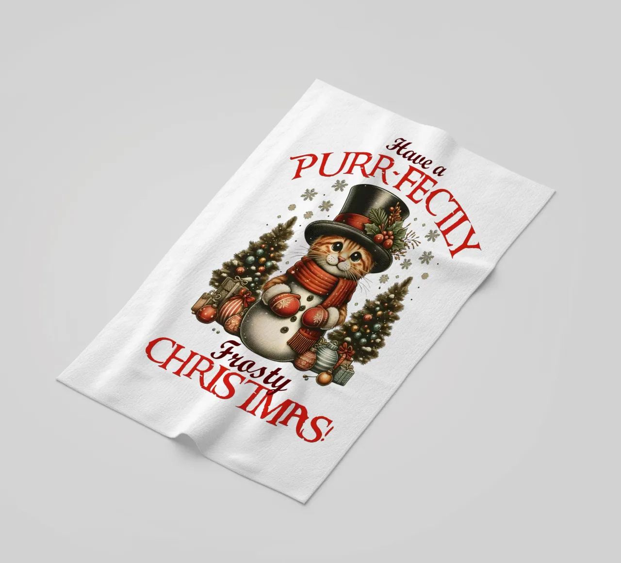 Have a PURR-FECTLY Frosty CHRISTMAS! telo mare da edsonramosart