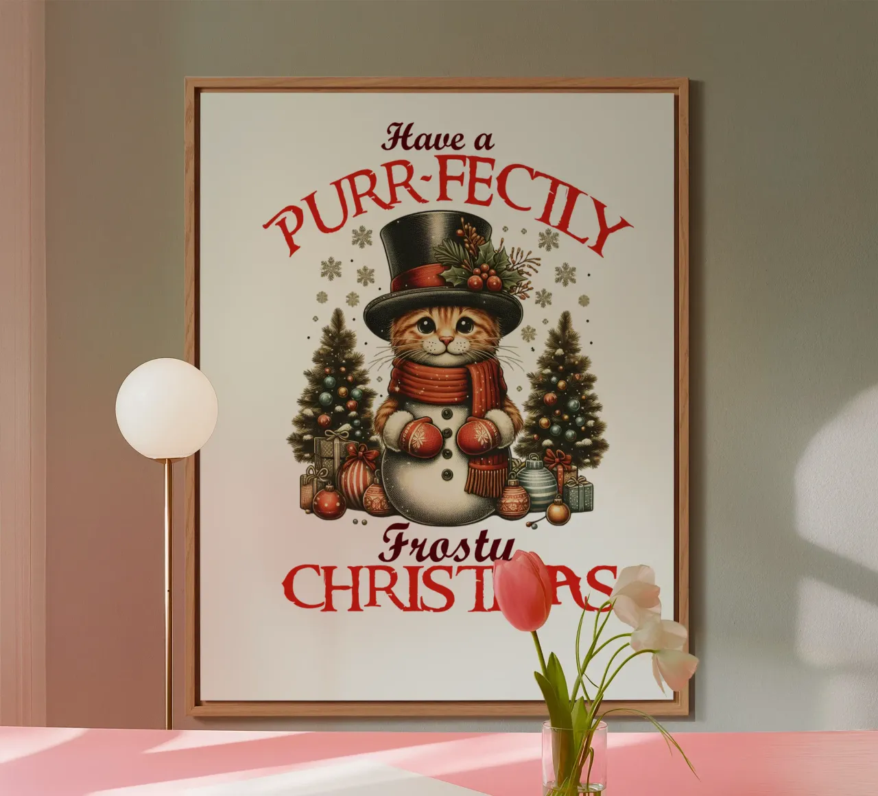 Have a PURR-FECTLY Frosty CHRISTMAS! alluminio dibond da edsonramosart