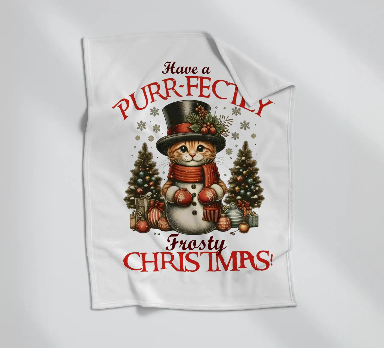Have a PURR-FECTLY Frosty CHRISTMAS! coperta in pile da edsonramosart