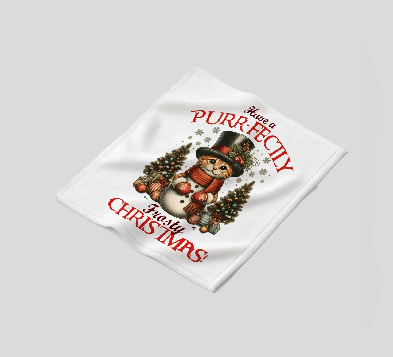 Have a PURR-FECTLY Frosty CHRISTMAS! coperta in pile da edsonramosart