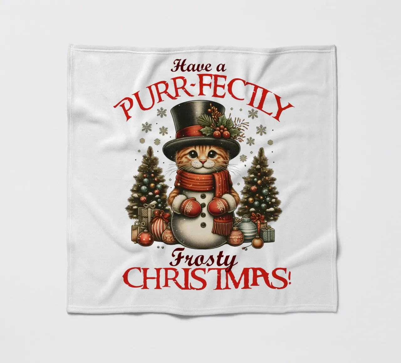 Have a PURR-FECTLY Frosty CHRISTMAS! coperta in pile da edsonramosart