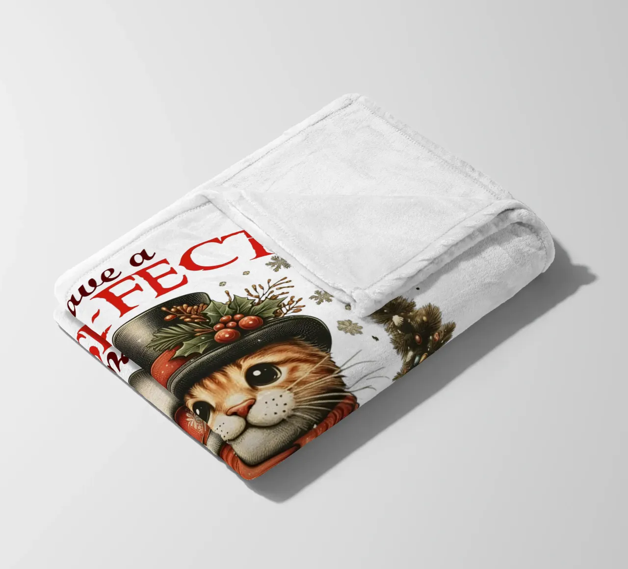 Have a PURR-FECTLY Frosty CHRISTMAS! coperta in pile da edsonramosart