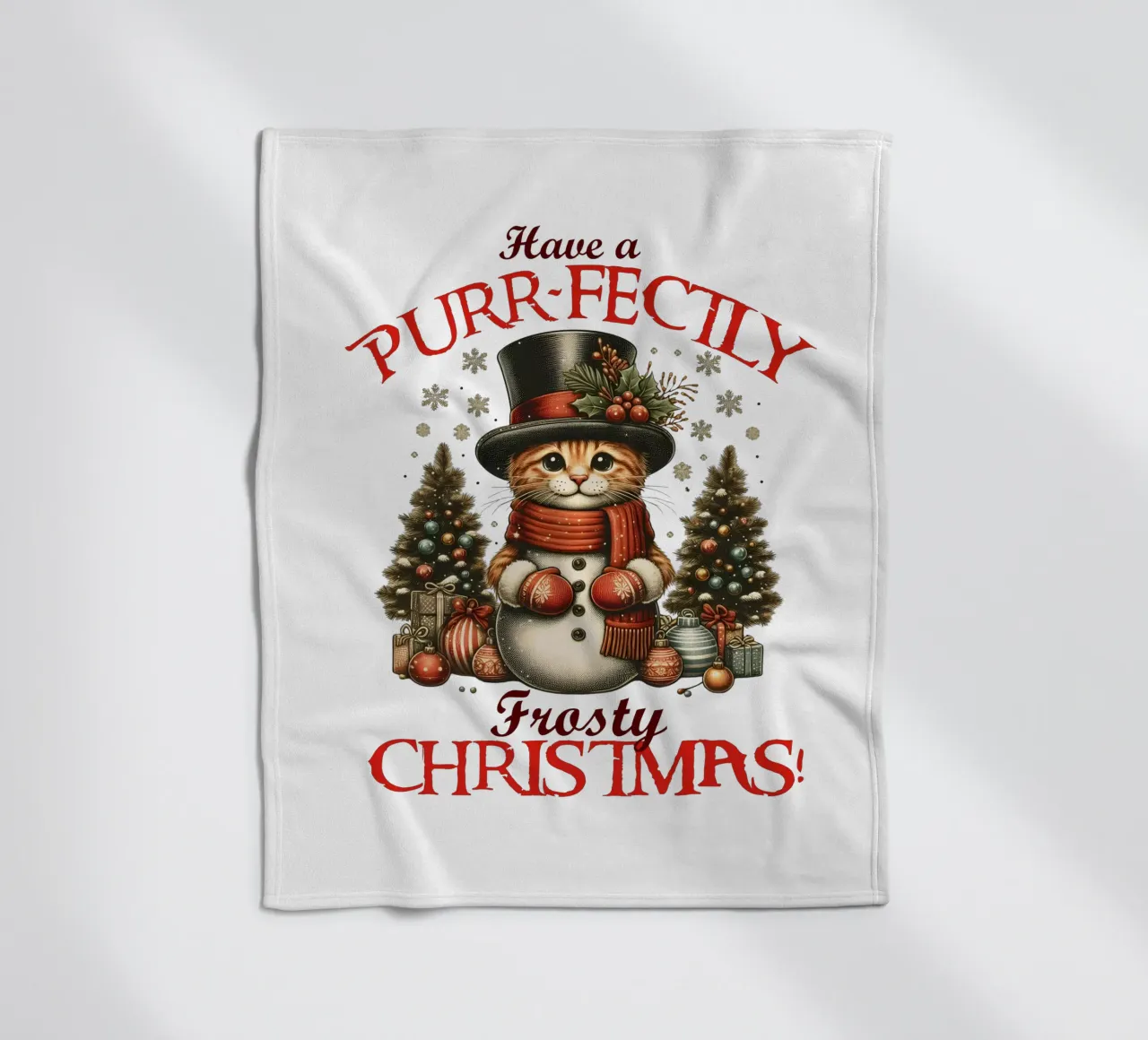 Have a PURR-FECTLY Frosty CHRISTMAS! coperta in pile da edsonramosart