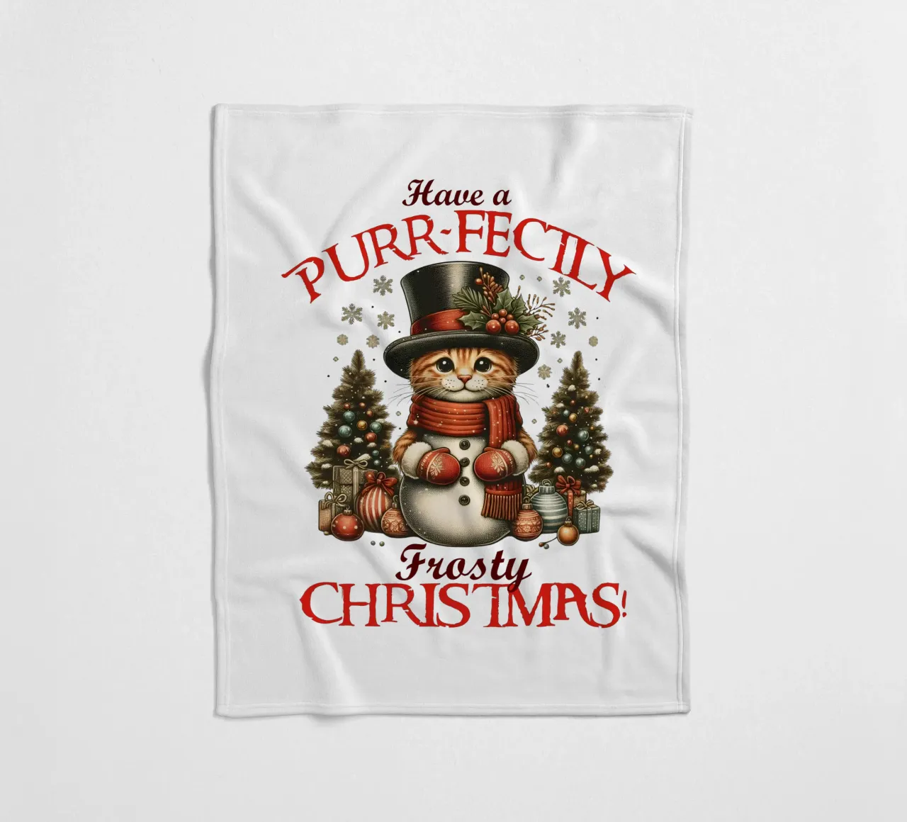Have a PURR-FECTLY Frosty CHRISTMAS! coperta in pile da edsonramosart