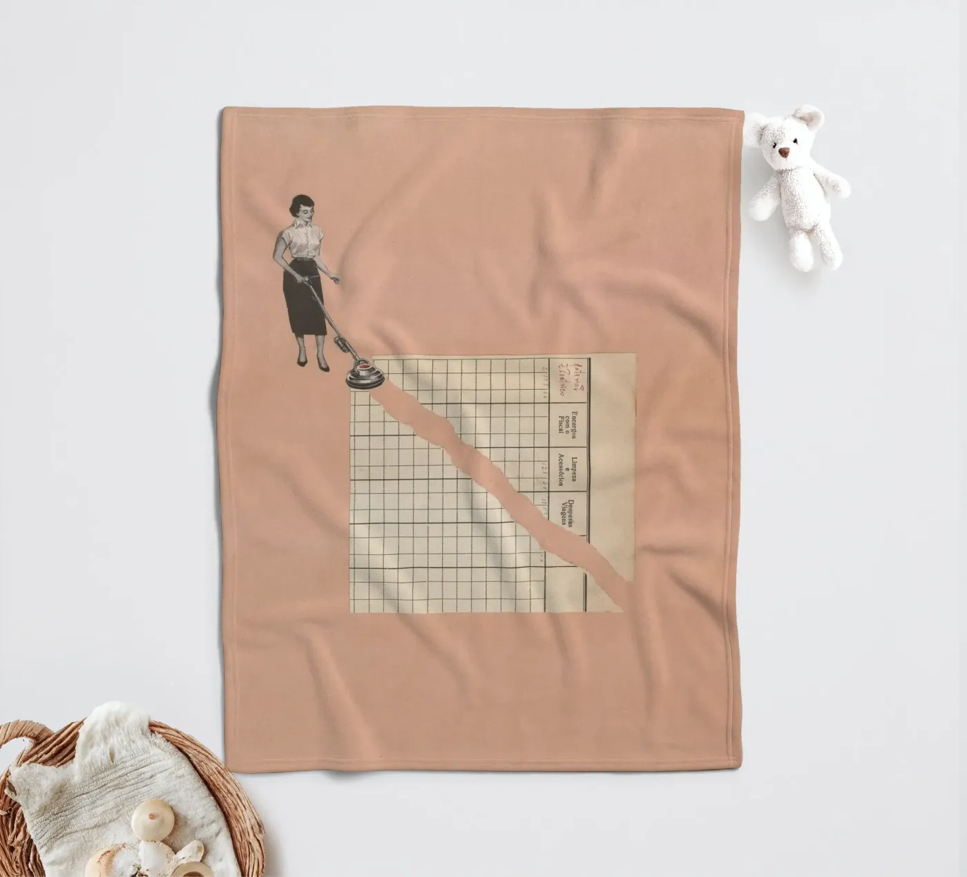 Torn Vacuum fleece blanket by Carlos Quitério