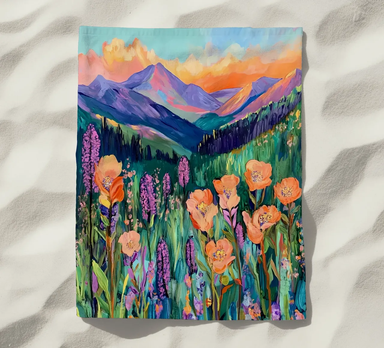 Prato dei fiori selvatici telo mare da IamHomeStudio
