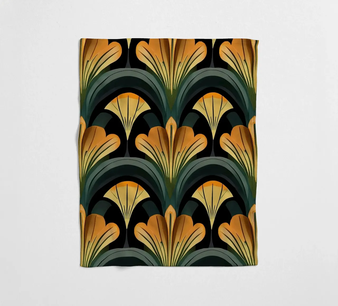Art déco "Deco’s Golden Hour" coperta in pile da Nikis Art Studio