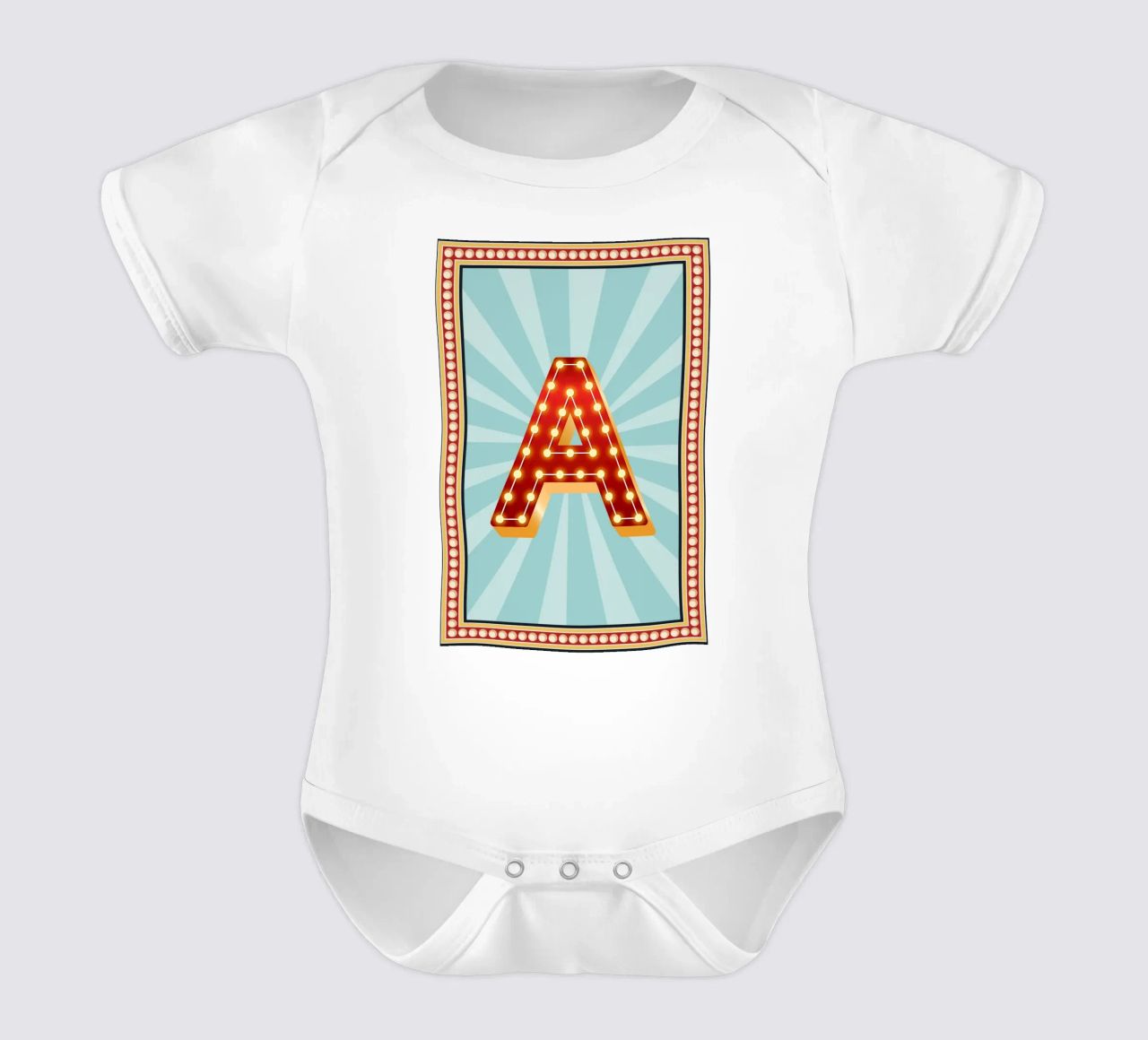 Buchstaben Zirkus -Initiale Name body neonato maniche corte da Ohkimiko