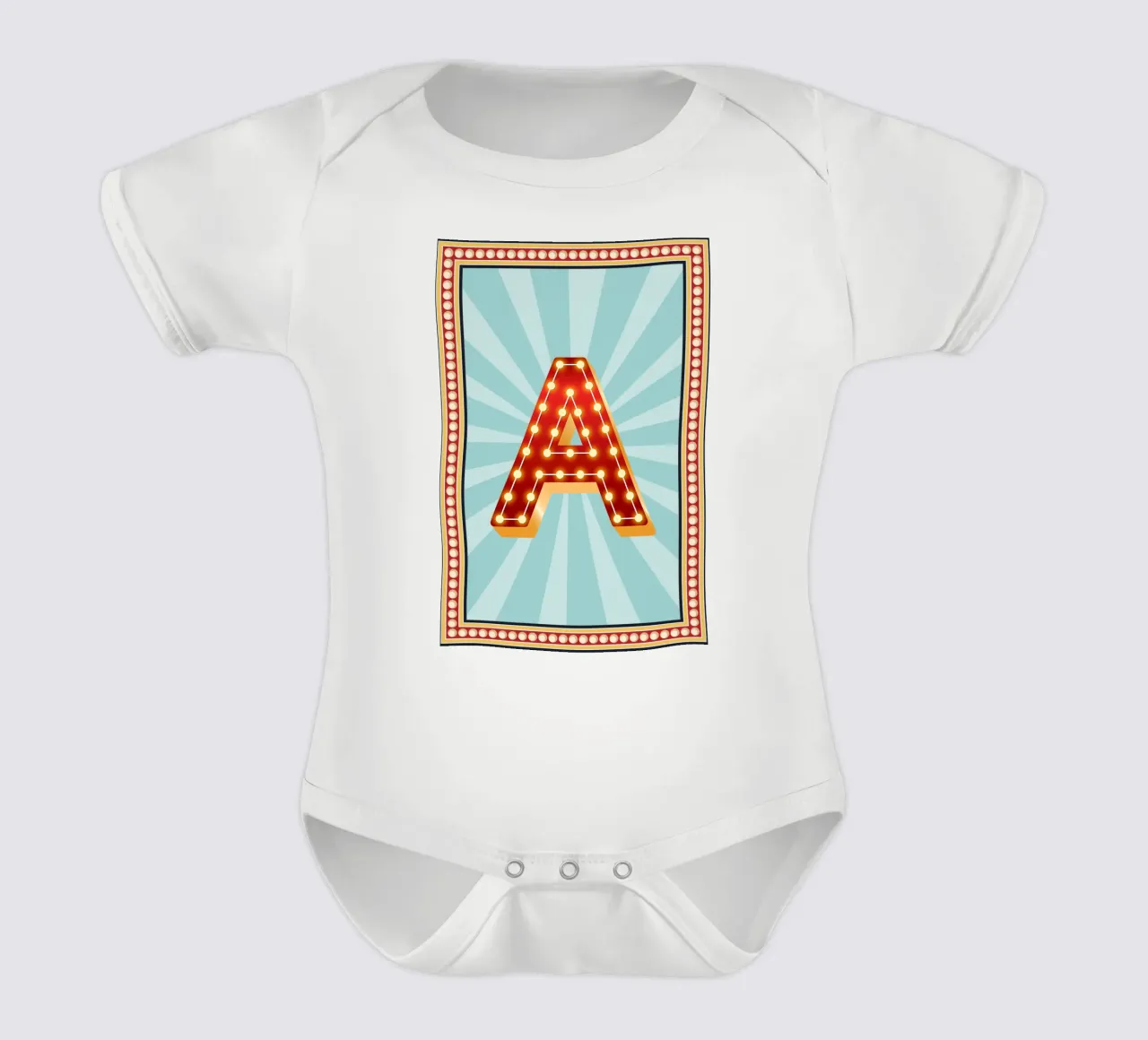 Buchstaben Zirkus -Initiale Name Kurzarm Babybody von Ohkimiko