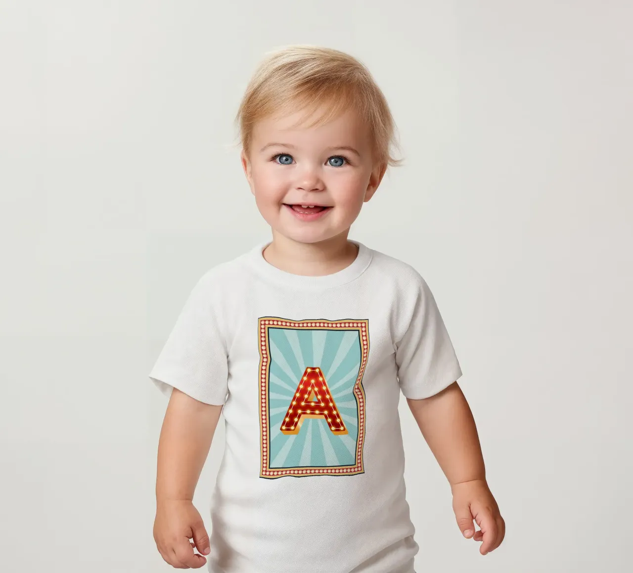 Buchstaben Zirkus -Initiale Name maglietta neonato da Ohkimiko