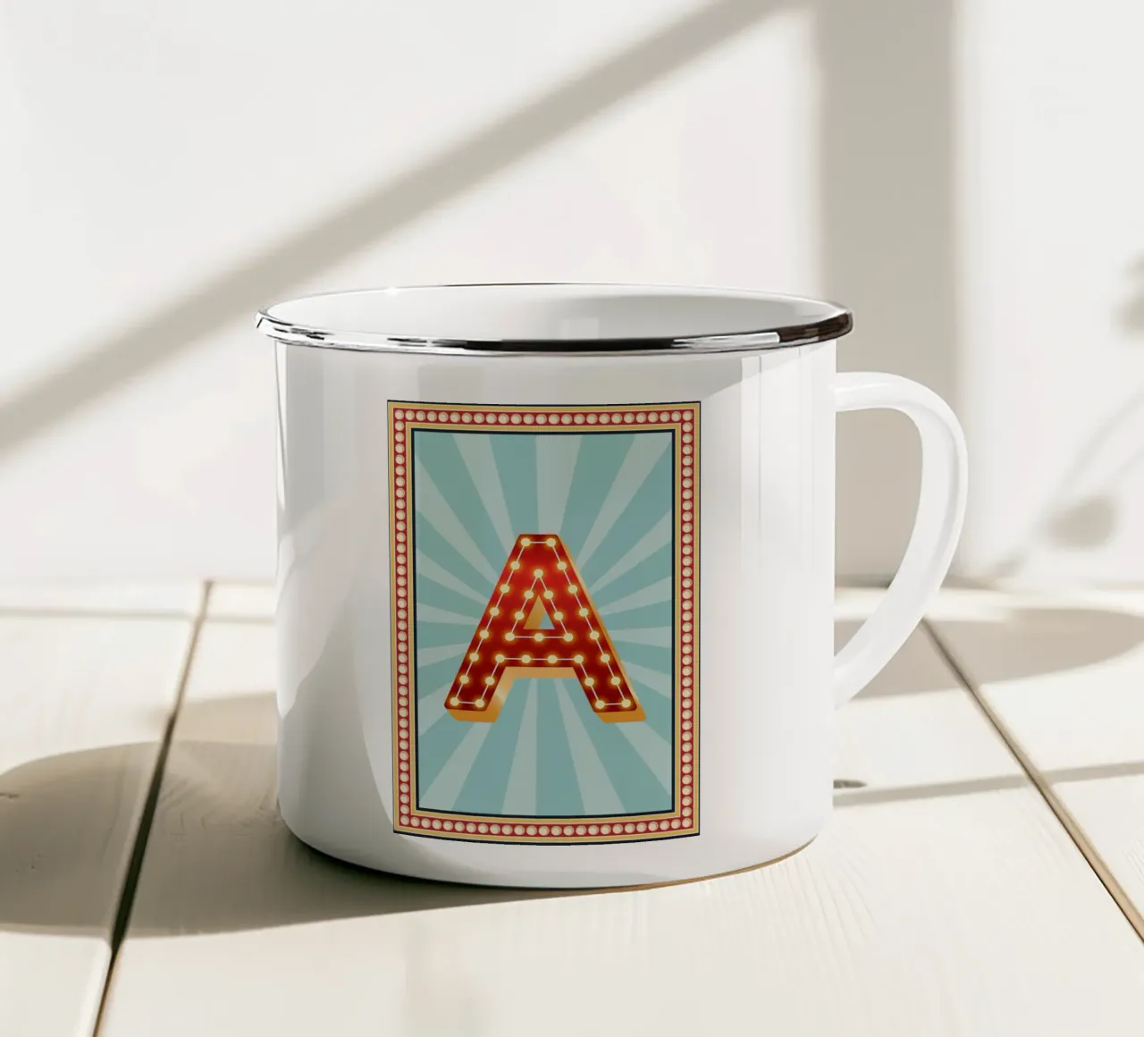 Buchstaben Zirkus -Initiale Name mug en émail de Ohkimiko