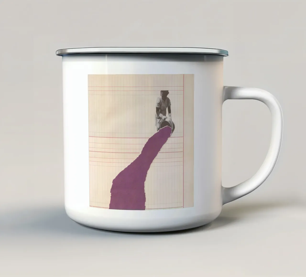 Vine bucket torn taza de esmalte de Carlos Quitério