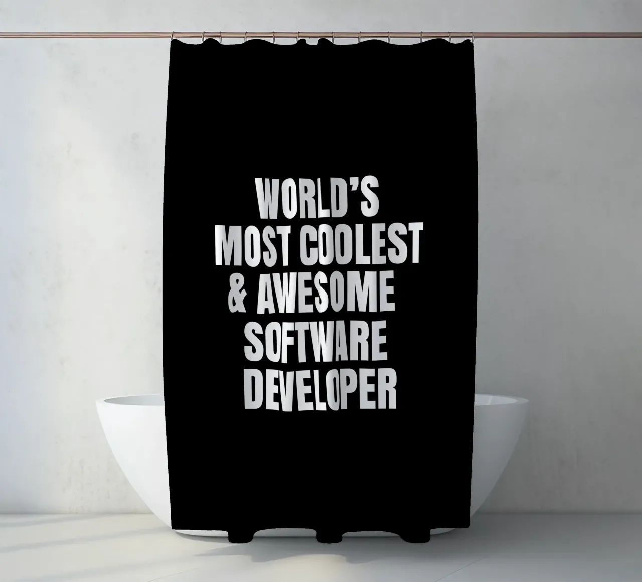 World's most coolest and awesome software developer Duschvorhang von happieeagle