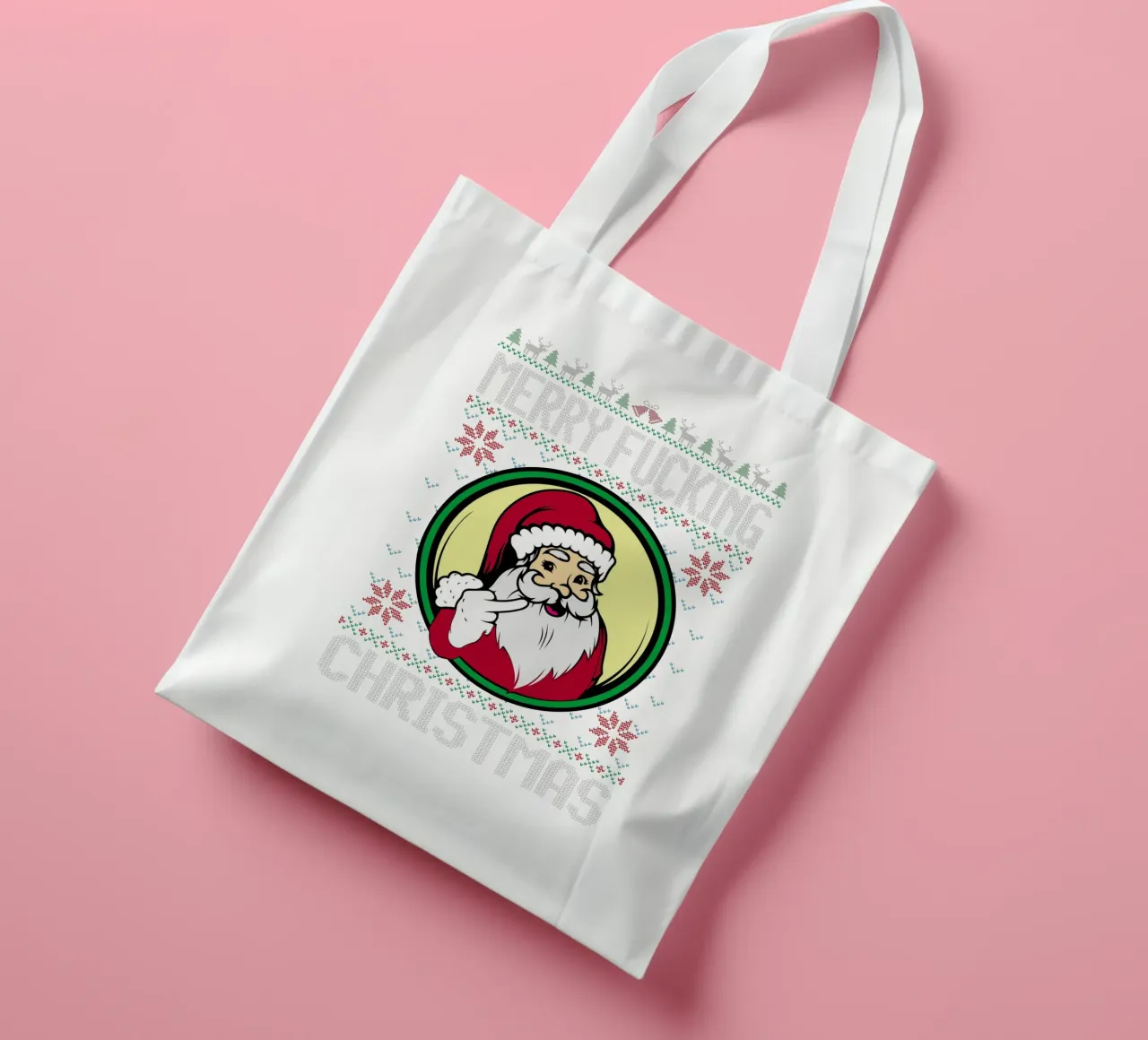 Buon Natale arte divertente borsa in juta da kaiyaraiya