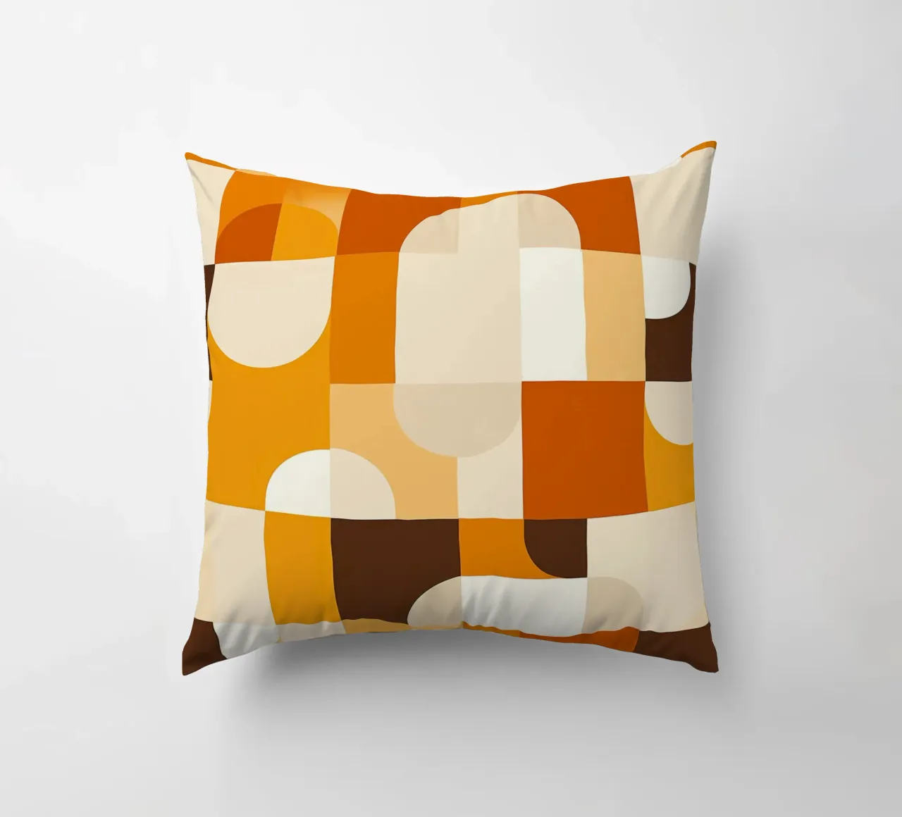 Motivo scandinavo retro Bauhaus color terra cuscino da Autofocus