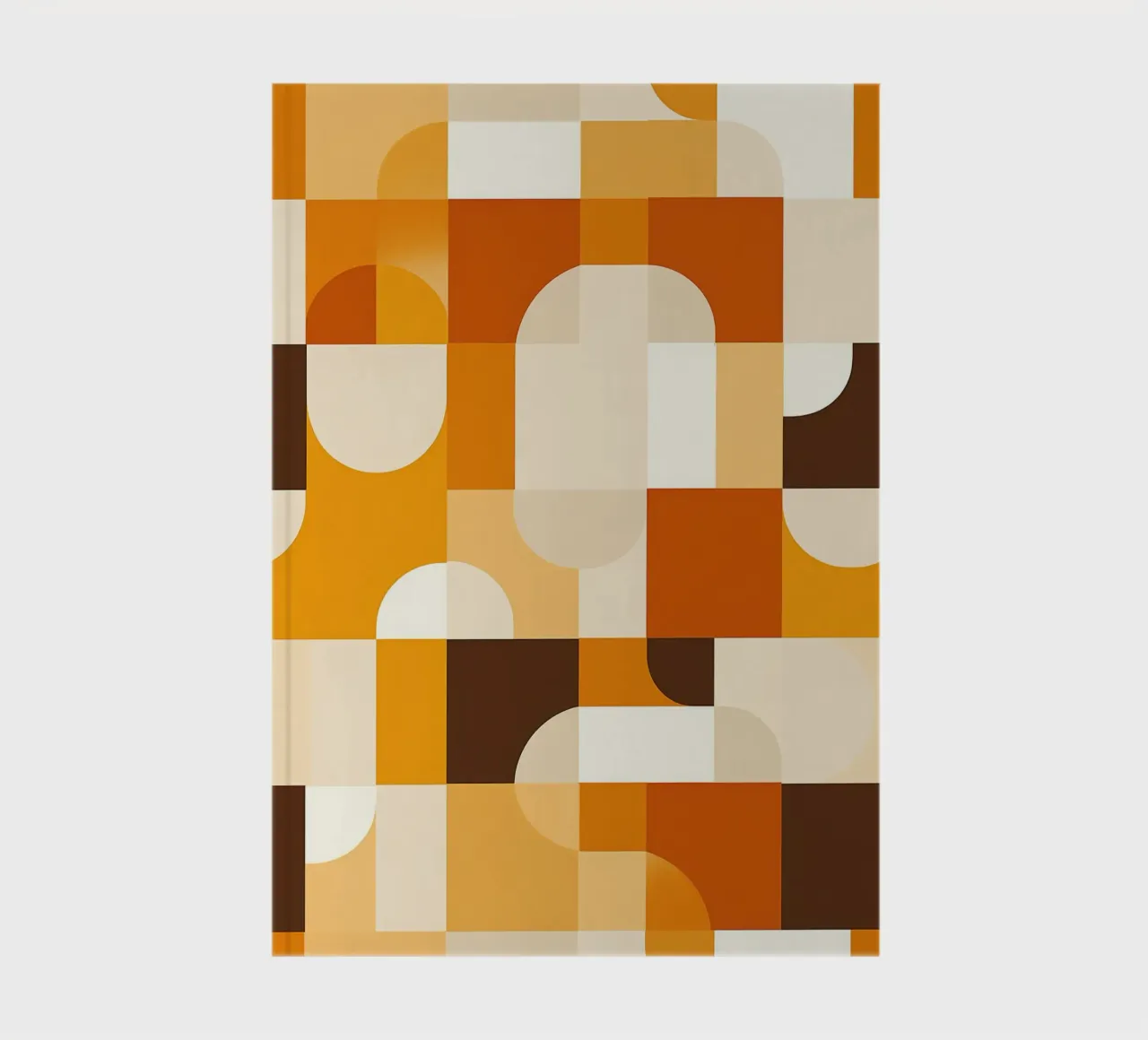 Earth-coloured Scandinavian retro Bauhaus pattern notebook by Autofocus