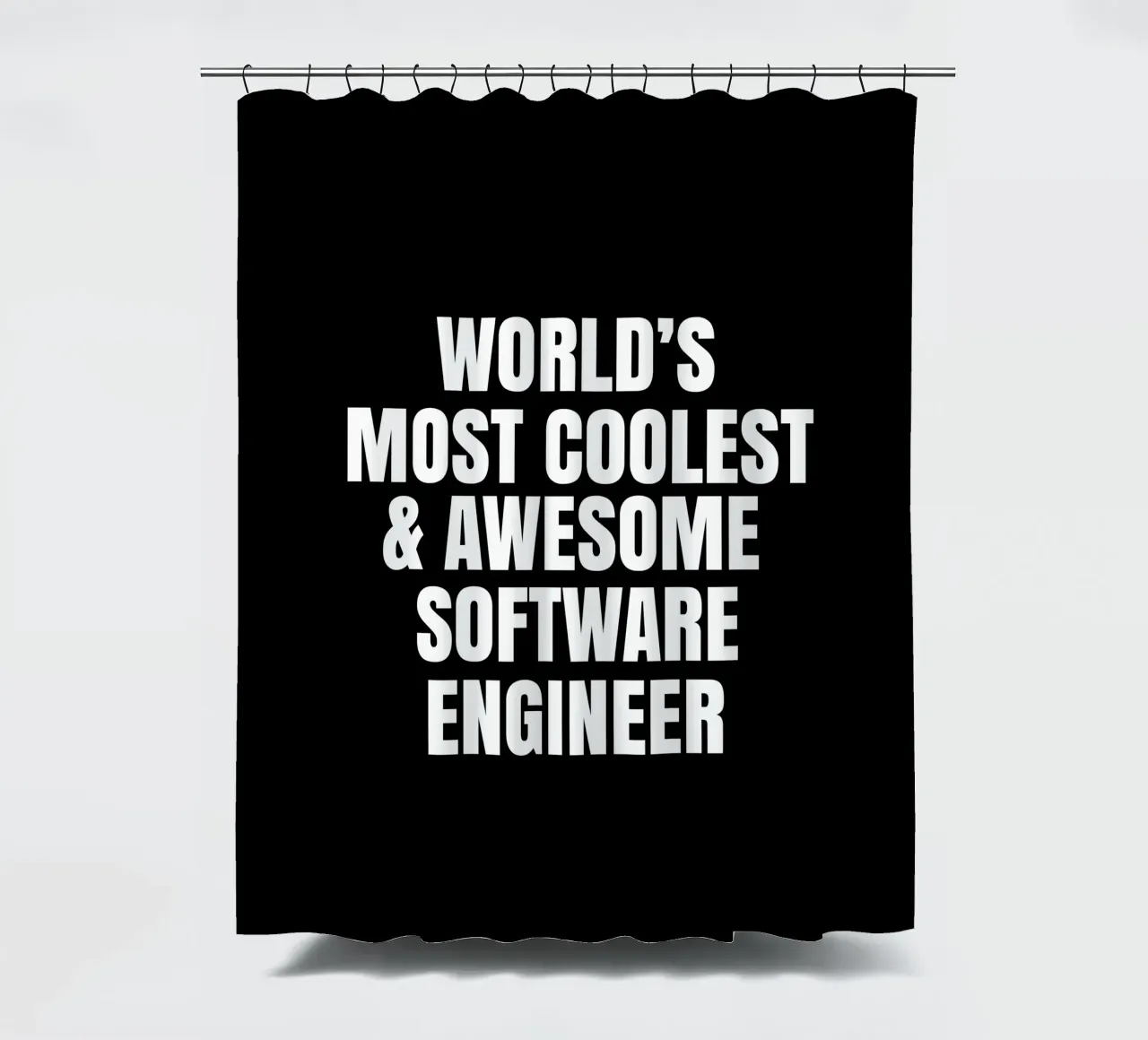 World's most coolest and awesome software engineer Duschvorhang von happieeagle