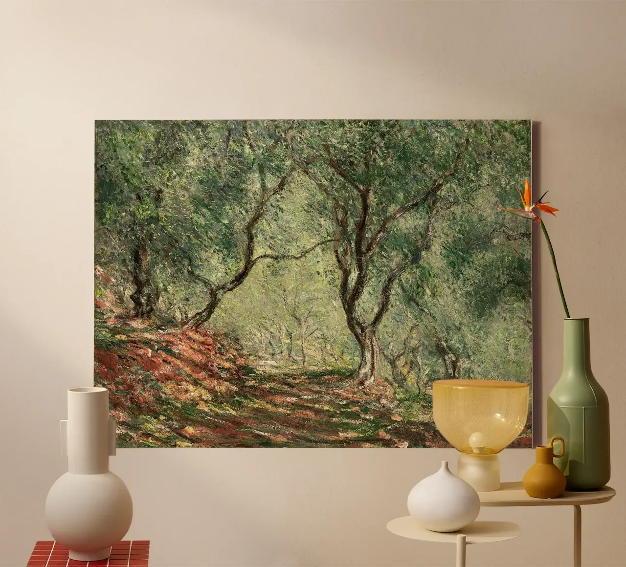 Olive Grove in the Moreno Garden Claude Monet tela con Cornice a cassetta da apoloprints