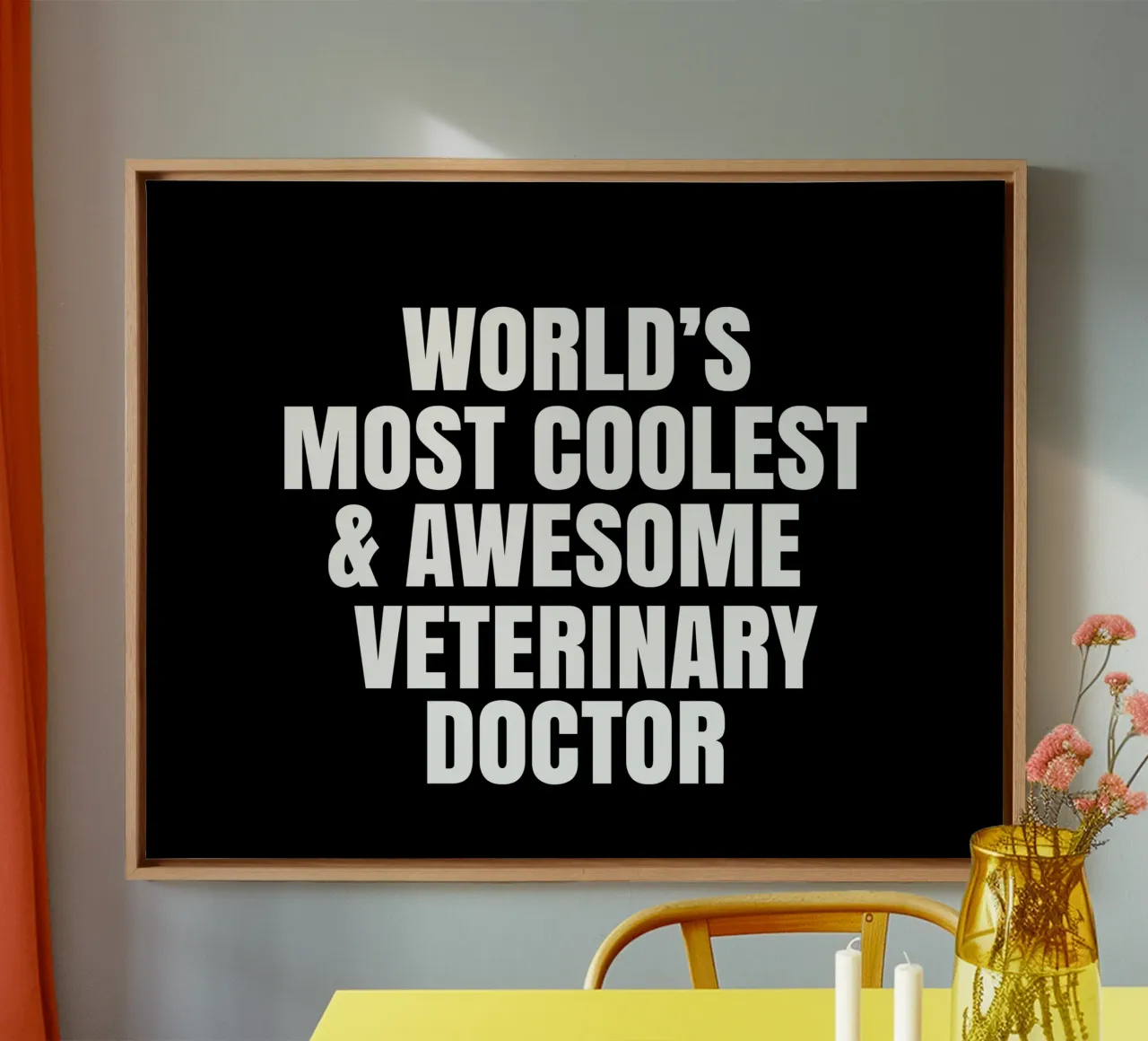 World's most coolest and awesome veterinary doctor tela con Cornice a cassetta da happieeagle
