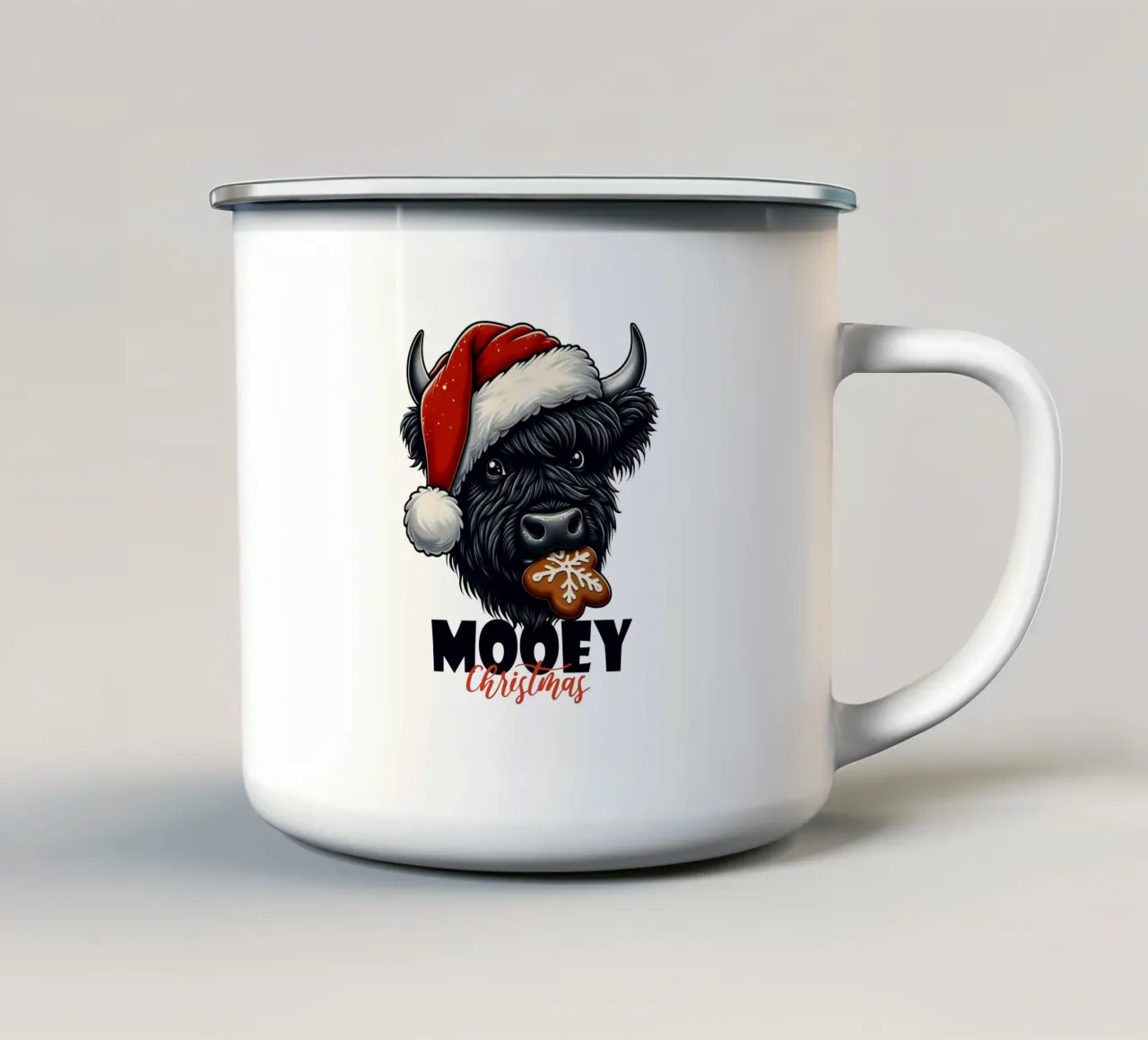 Mooey Christmas tazza in smalto da edsonramosart