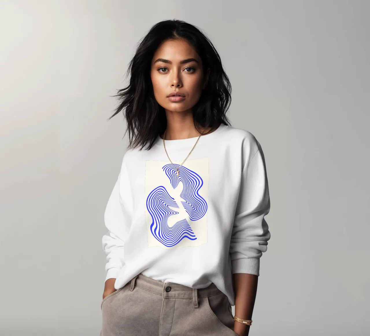Waves of Motion  | Minimal Art  | Hypontic Sweatshirt von PrintCessStudio
