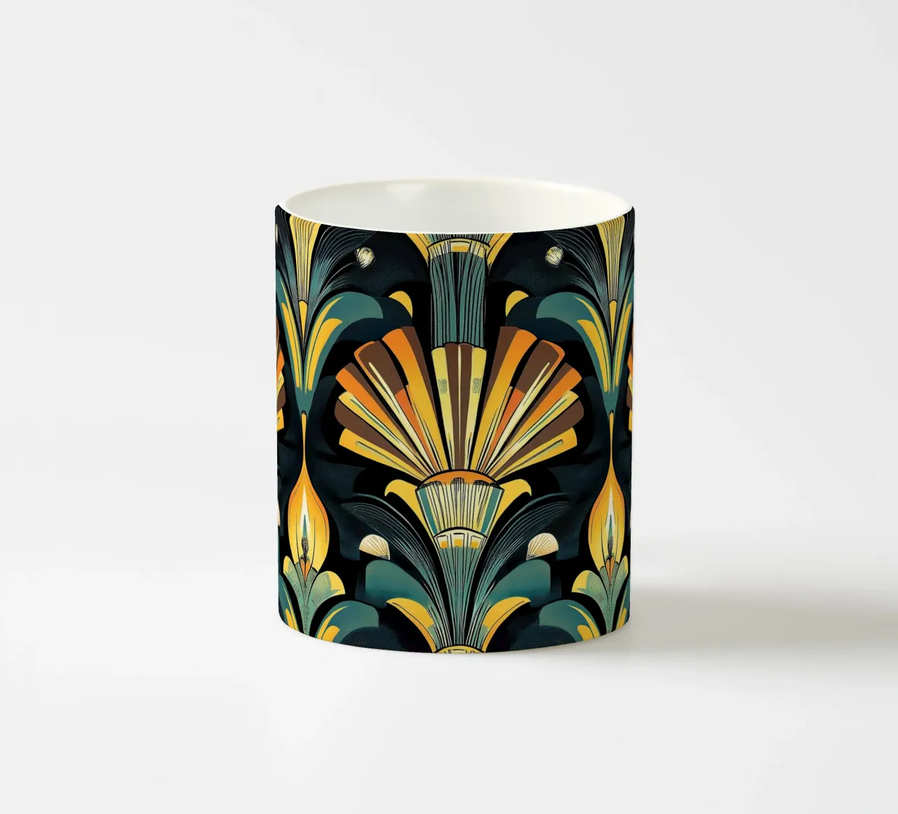 Art déco "Elegance in Motion" tazza in ceramica da Nikis Art Studio