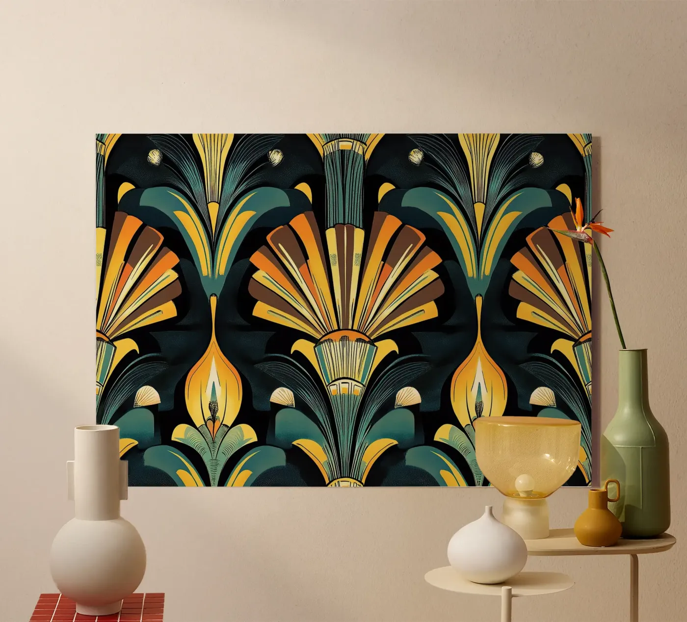 Art déco "Elegance in Motion" plexiglass da Nikis Art Studio