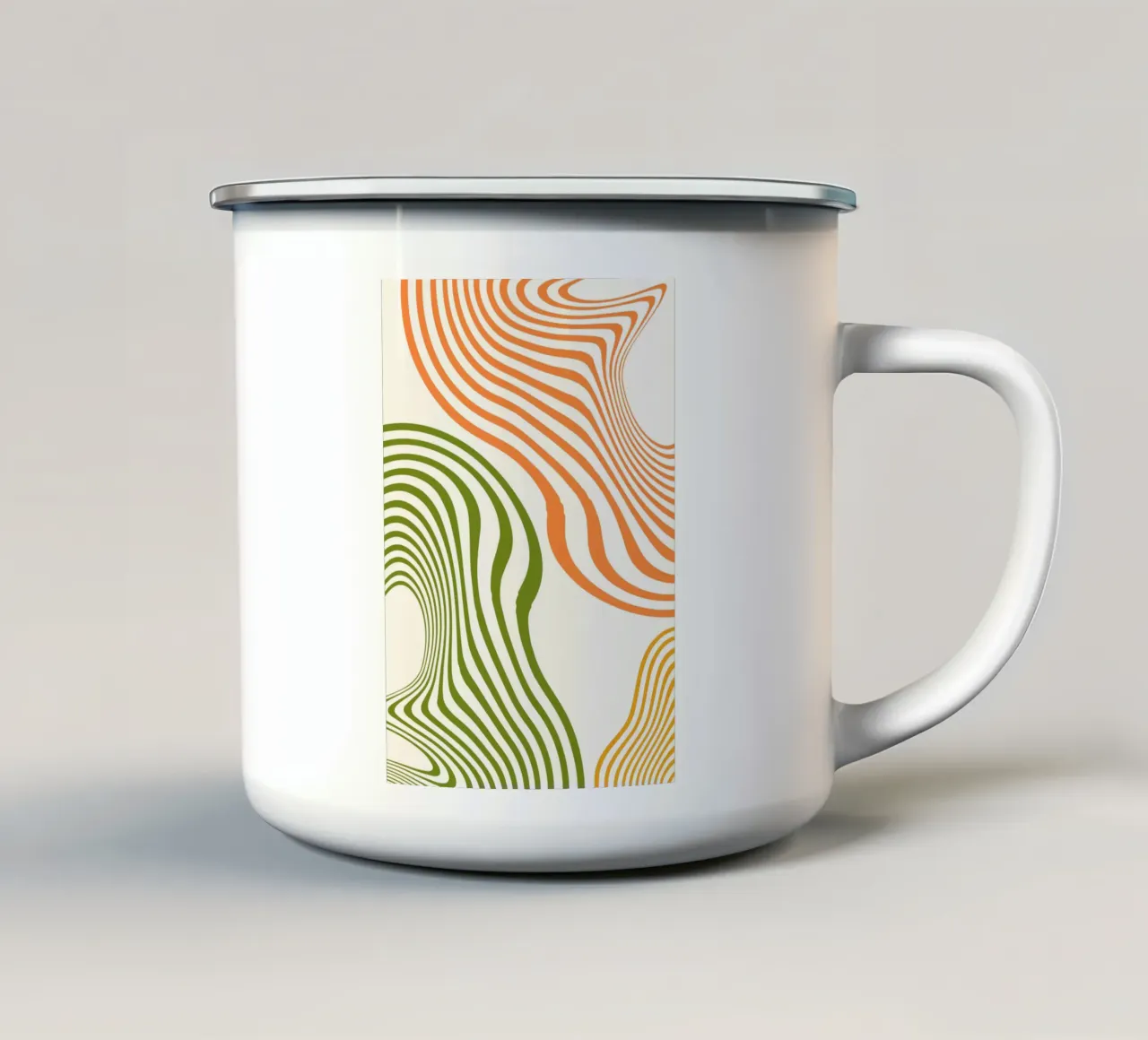 Vibrant Currents | Minimal Art | Wavy tazza in smalto da PrintCessStudio