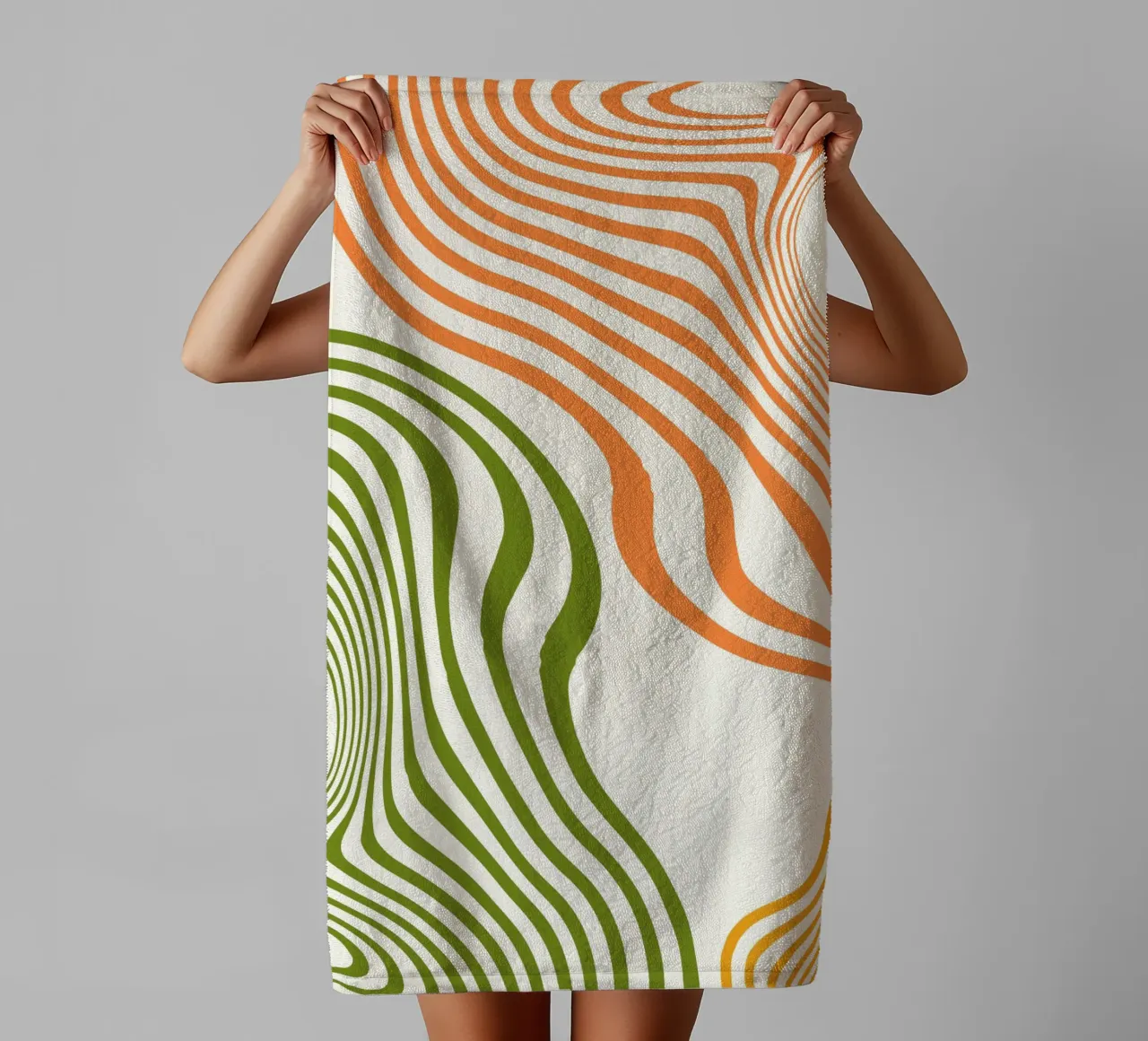 Vibrant Currents | Minimal Art | Wavy asciugamano da bagno da PrintCessStudio