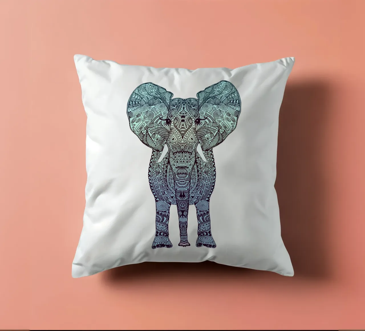 Mint Elephant cuscino da Monika Strigel