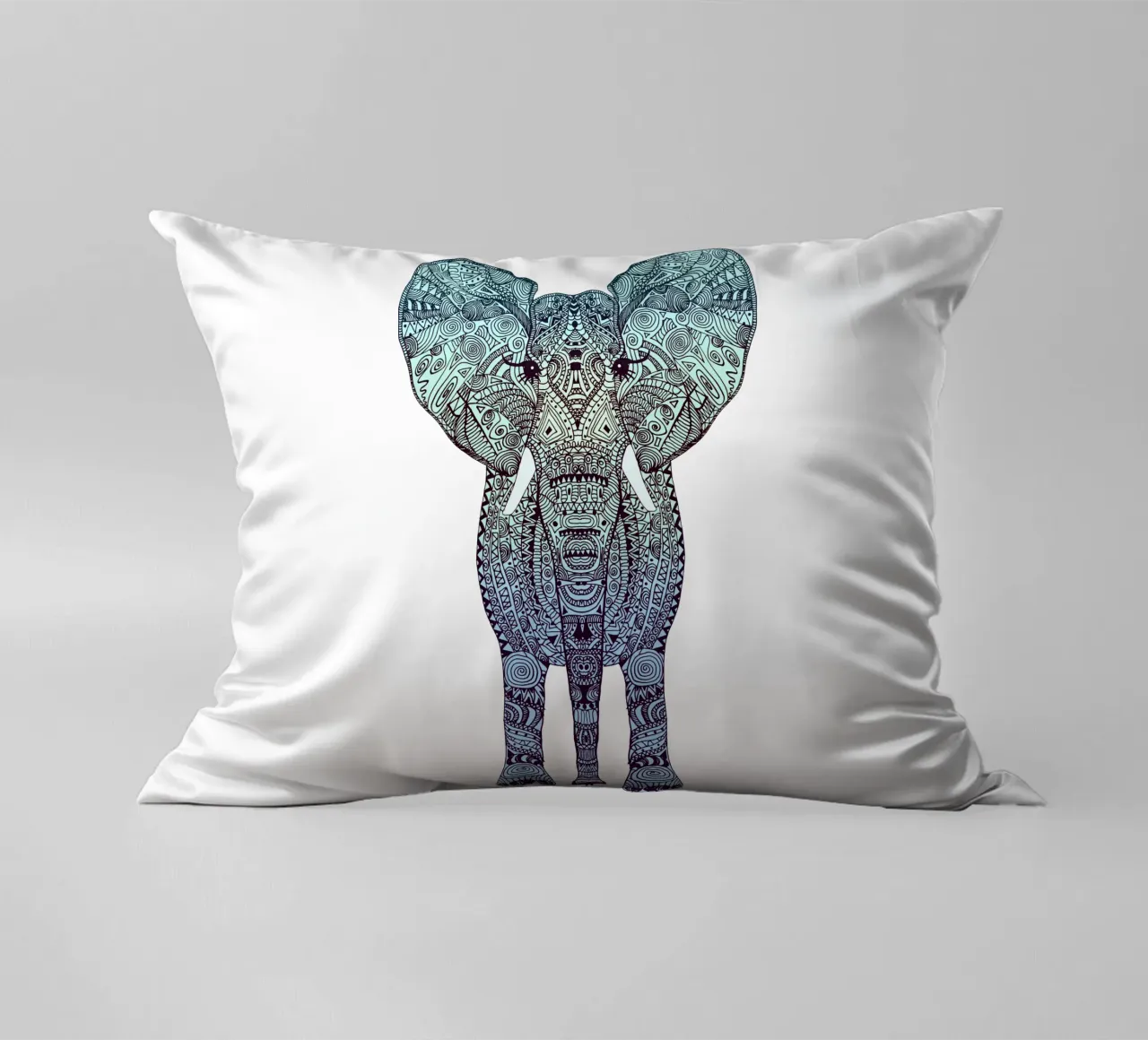 Mint Elephant cuscino da Monika Strigel