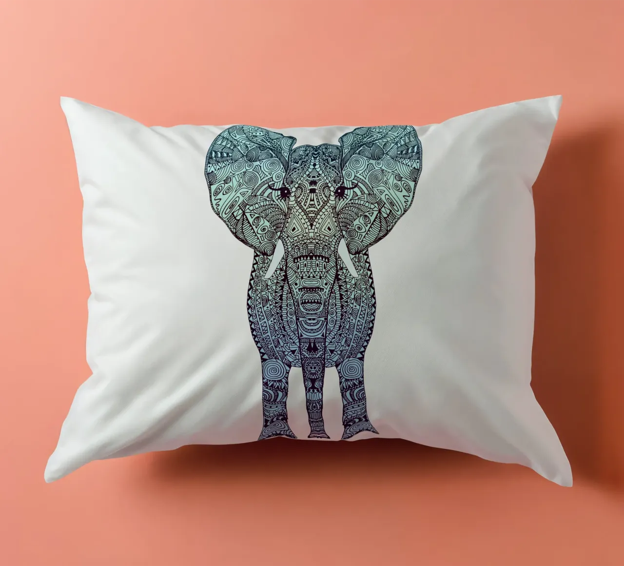 Mint Elephant cuscino da Monika Strigel