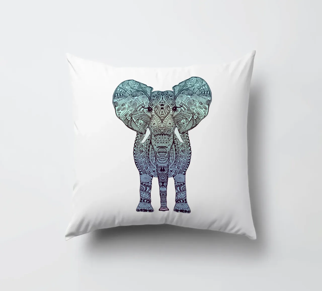 Mint Elephant cuscino da Monika Strigel