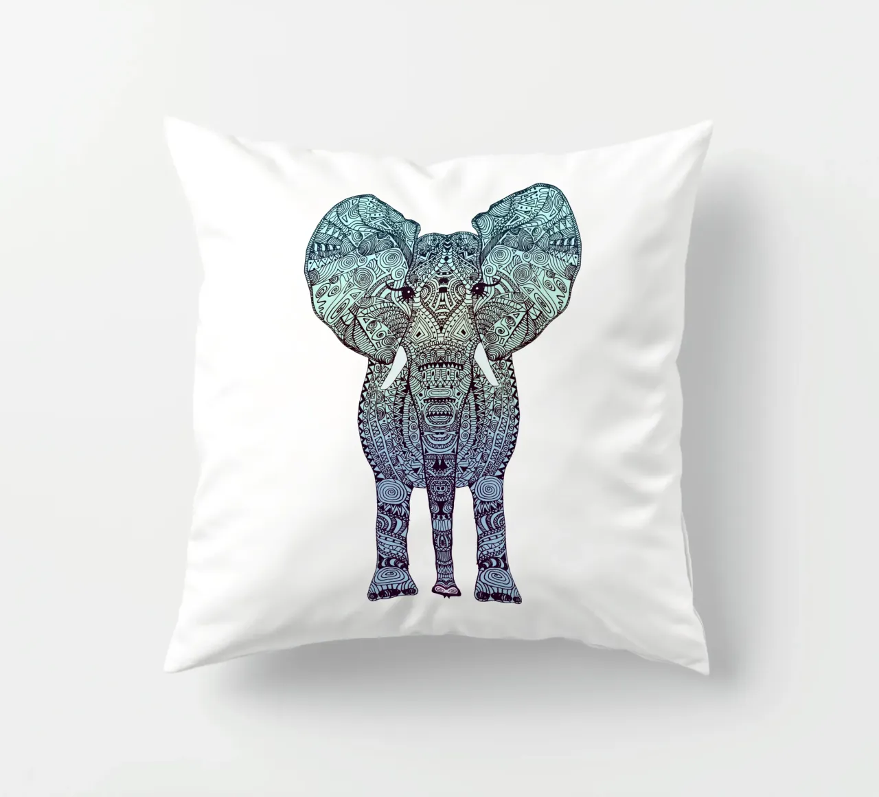Mint Elephant cuscino da Monika Strigel