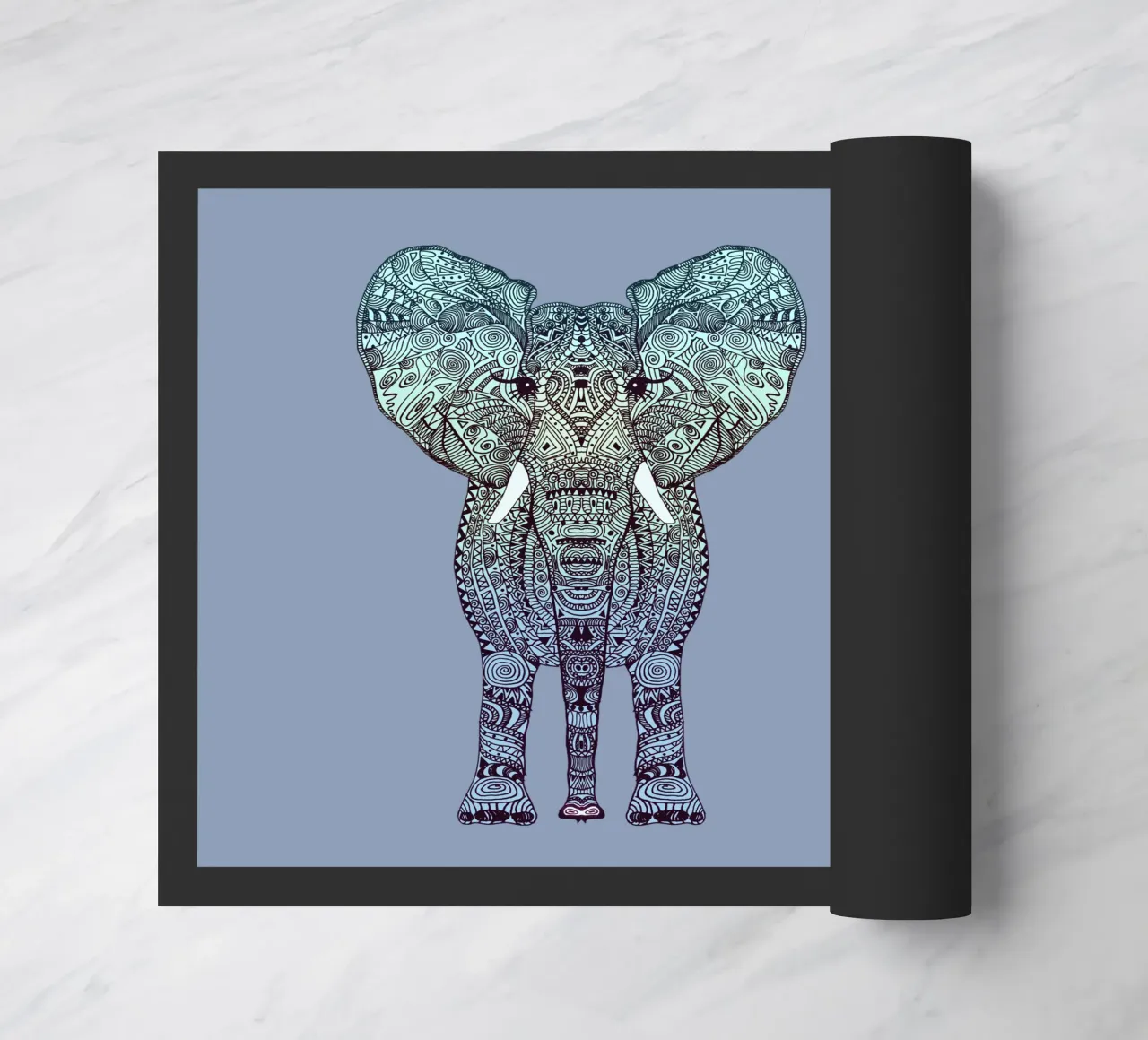 Mint Elephant doormat by Monika Strigel