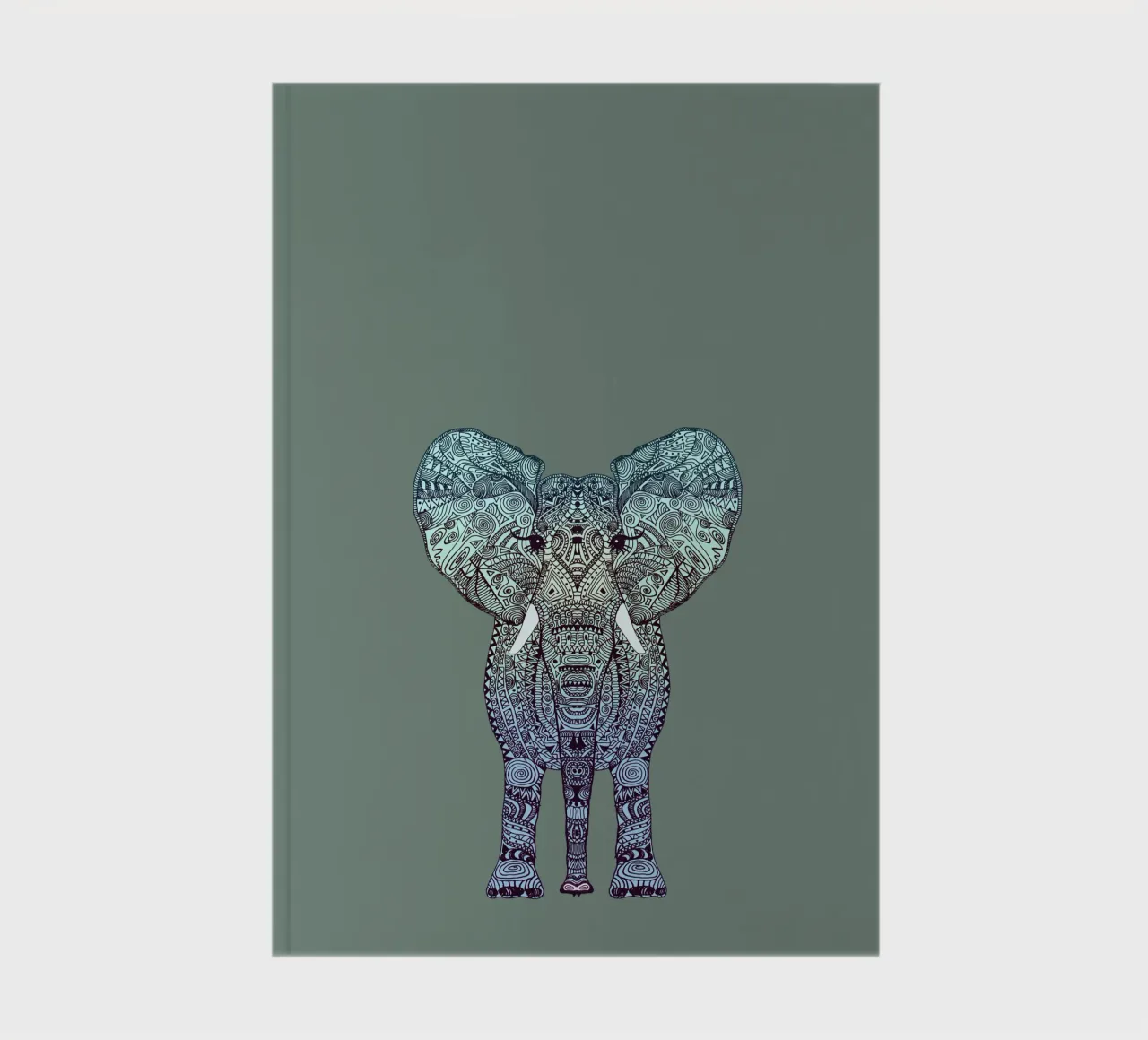 Mint Elephant notebook by Monika Strigel