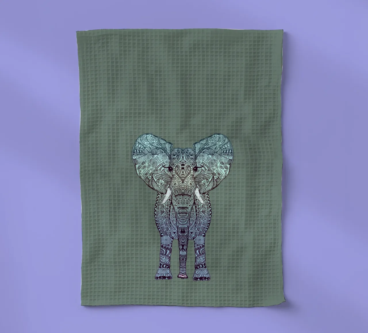 Mint Elephant canovaccio da cucina da Monika Strigel