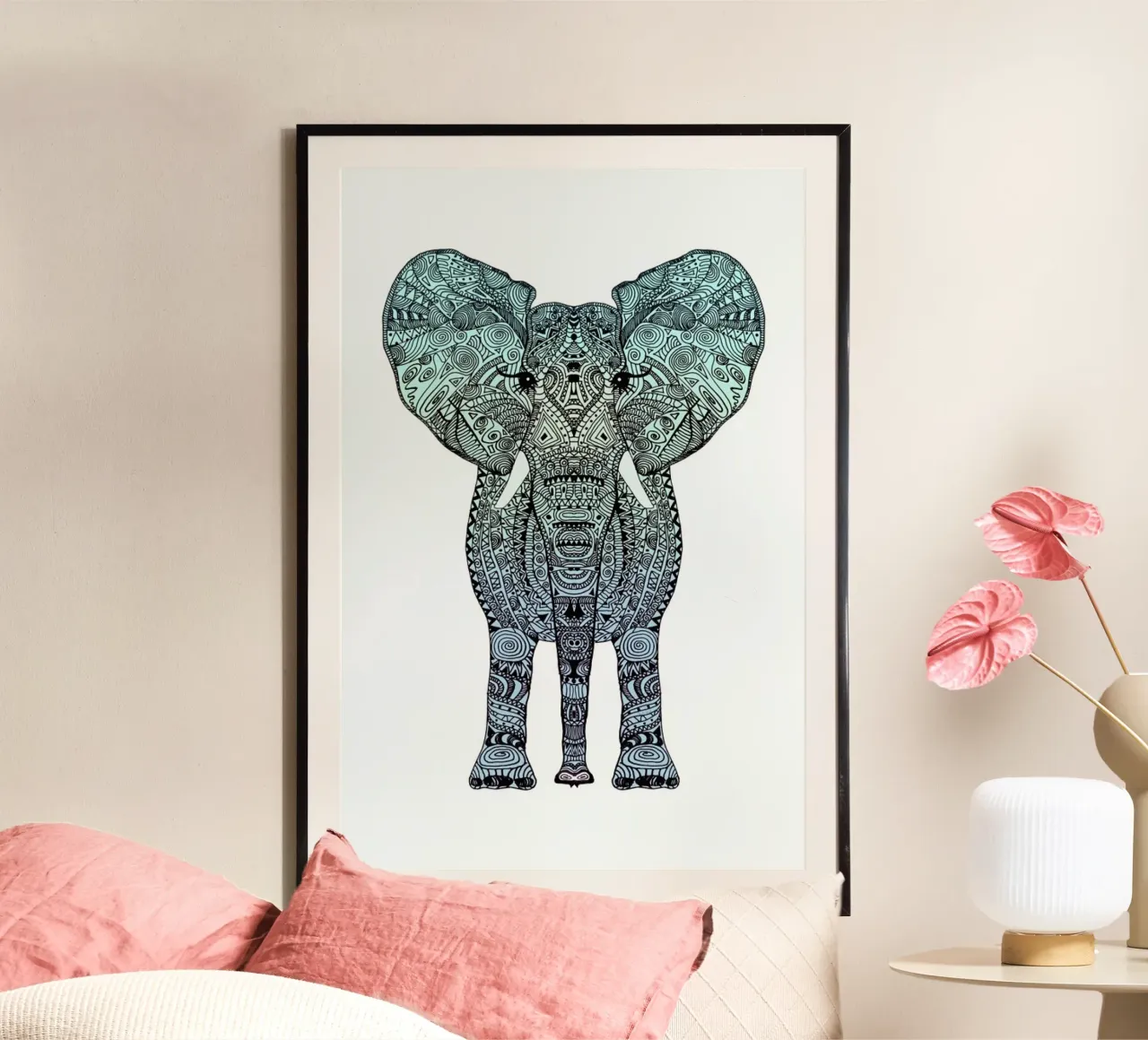 Mint Elephant carta hahnemühle da Monika Strigel