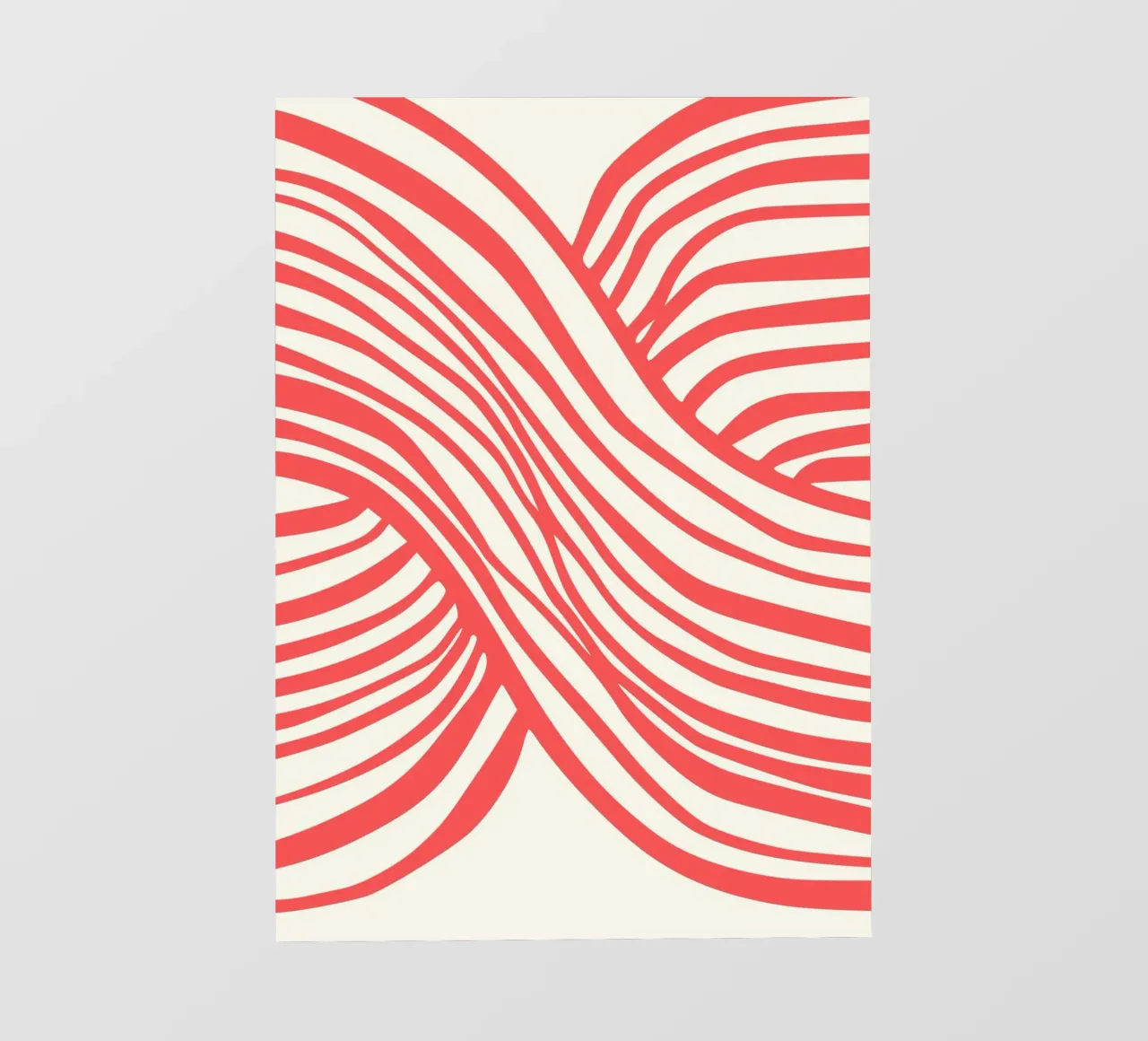 Crimson Waves | Minimal Art | Red Organic telo in pvc da PrintCessStudio