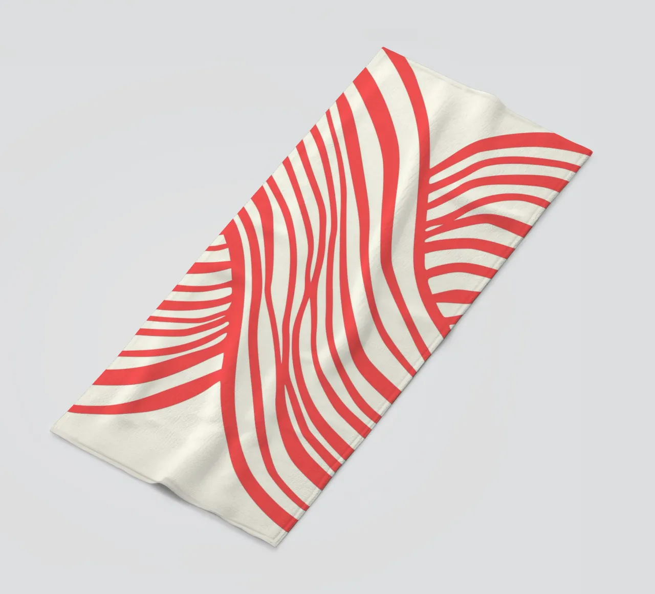 Crimson Waves | Minimal Art | Red Organic telo mare da PrintCessStudio