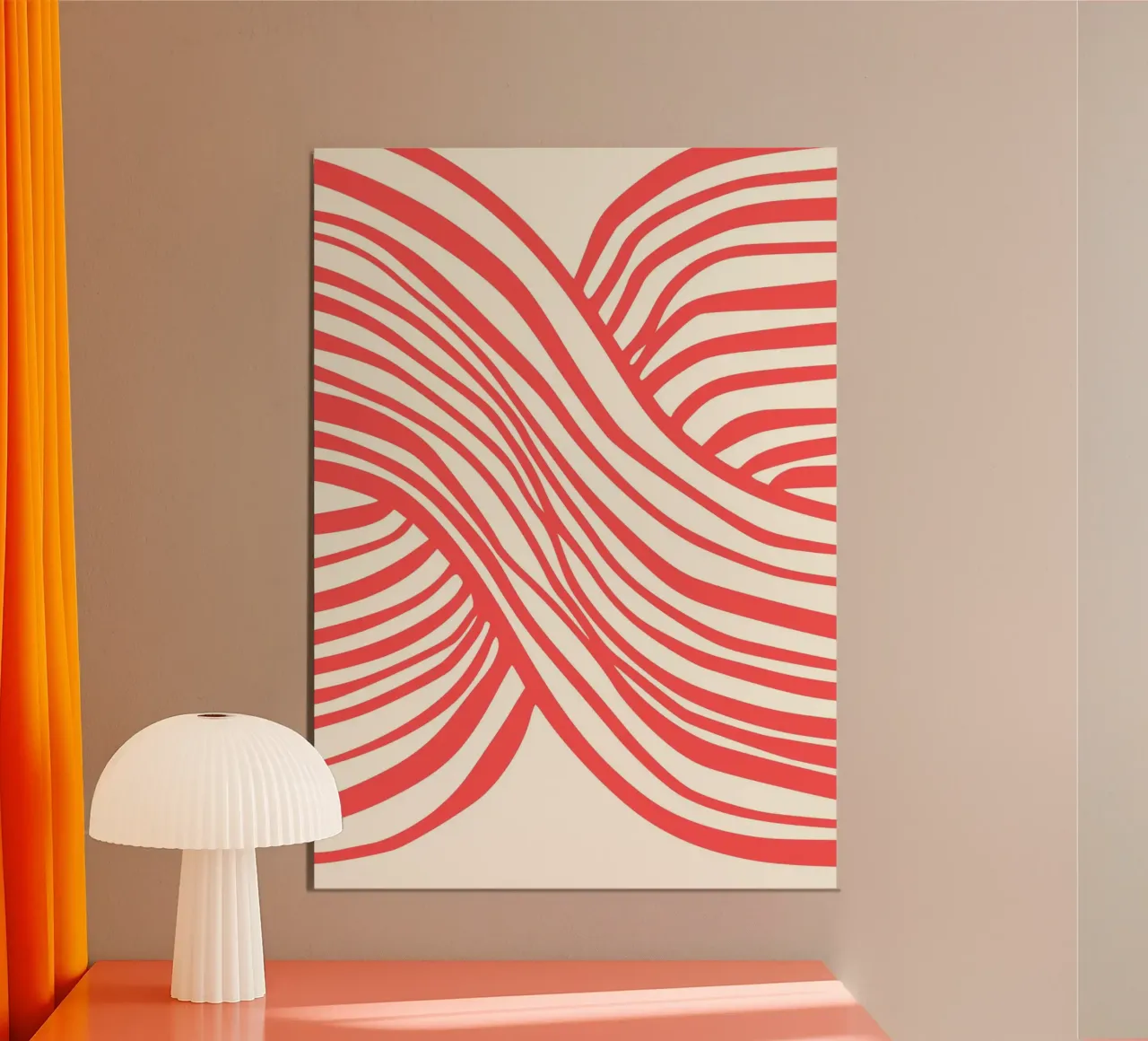 Crimson Waves | Minimal Art | Red Organic carta hahnemühle da PrintCessStudio
