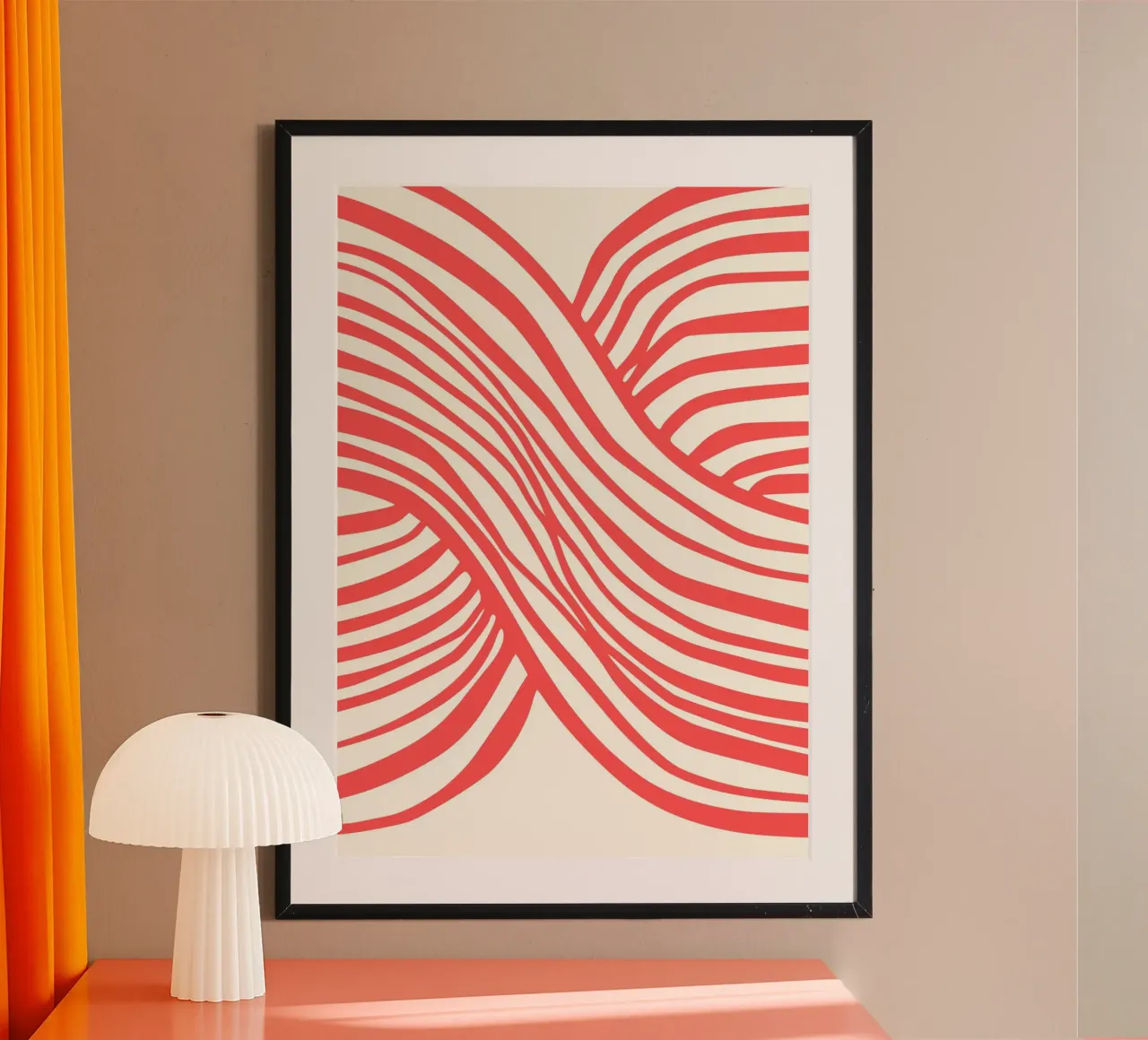Crimson Waves | Minimal Art | Red Organic carta hahnemühle da PrintCessStudio