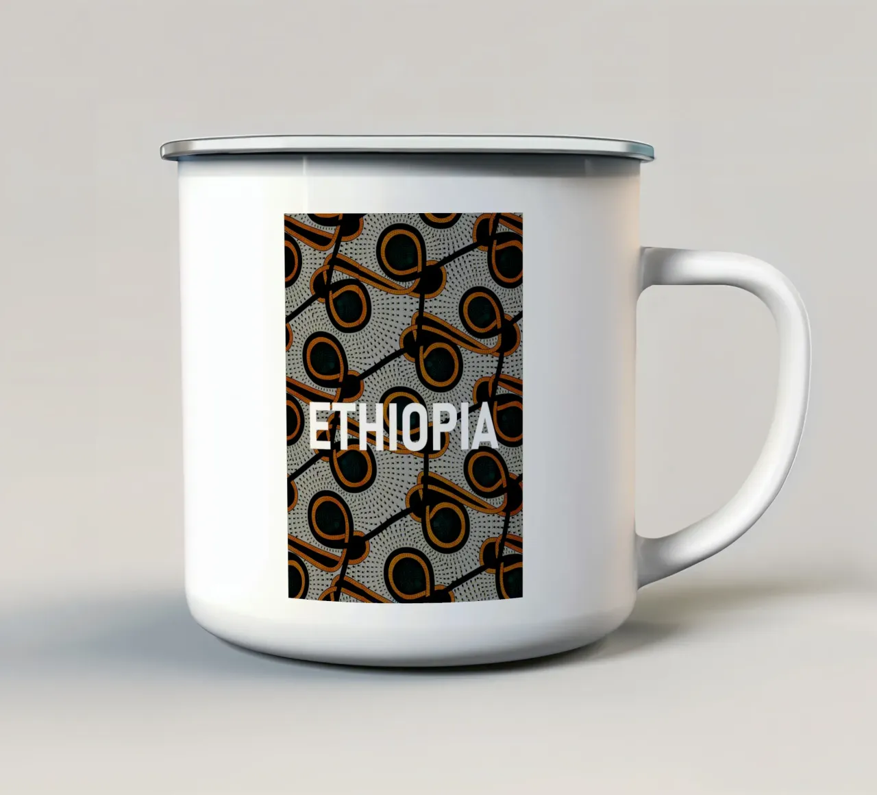 Ethiopia emaille mok van Mathudace Créas