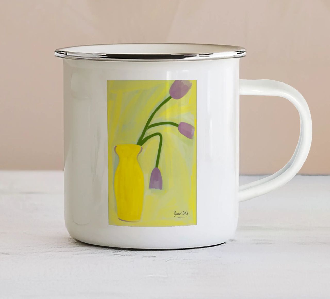 Whispering Dusk tazza in smalto da Mike Leymi