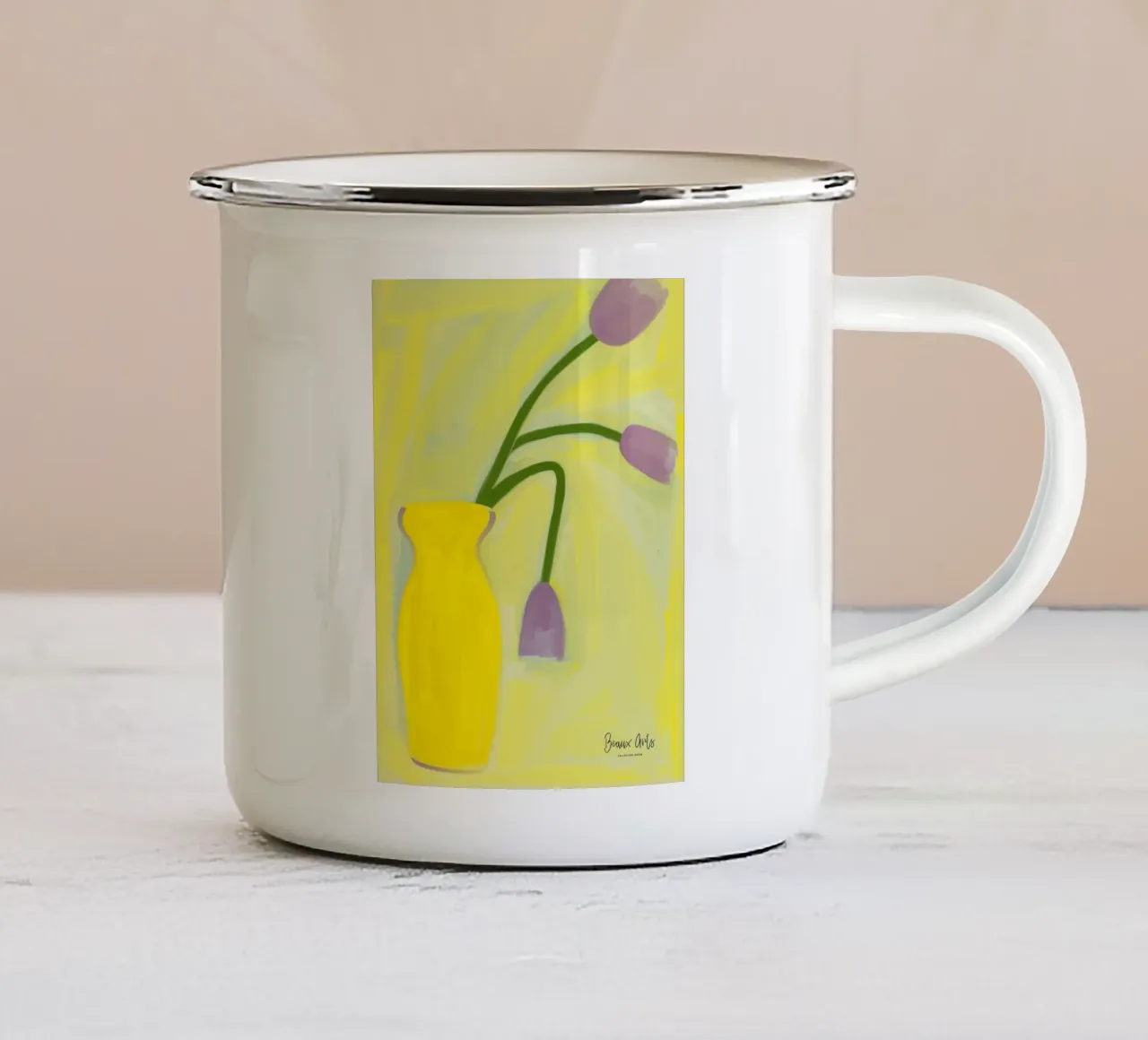 Whispering Dusk tazza in smalto da Mike Leymi