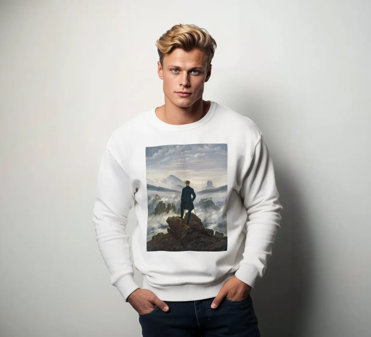 Wanderer Above the Sea of Fog felpa da apoloprints