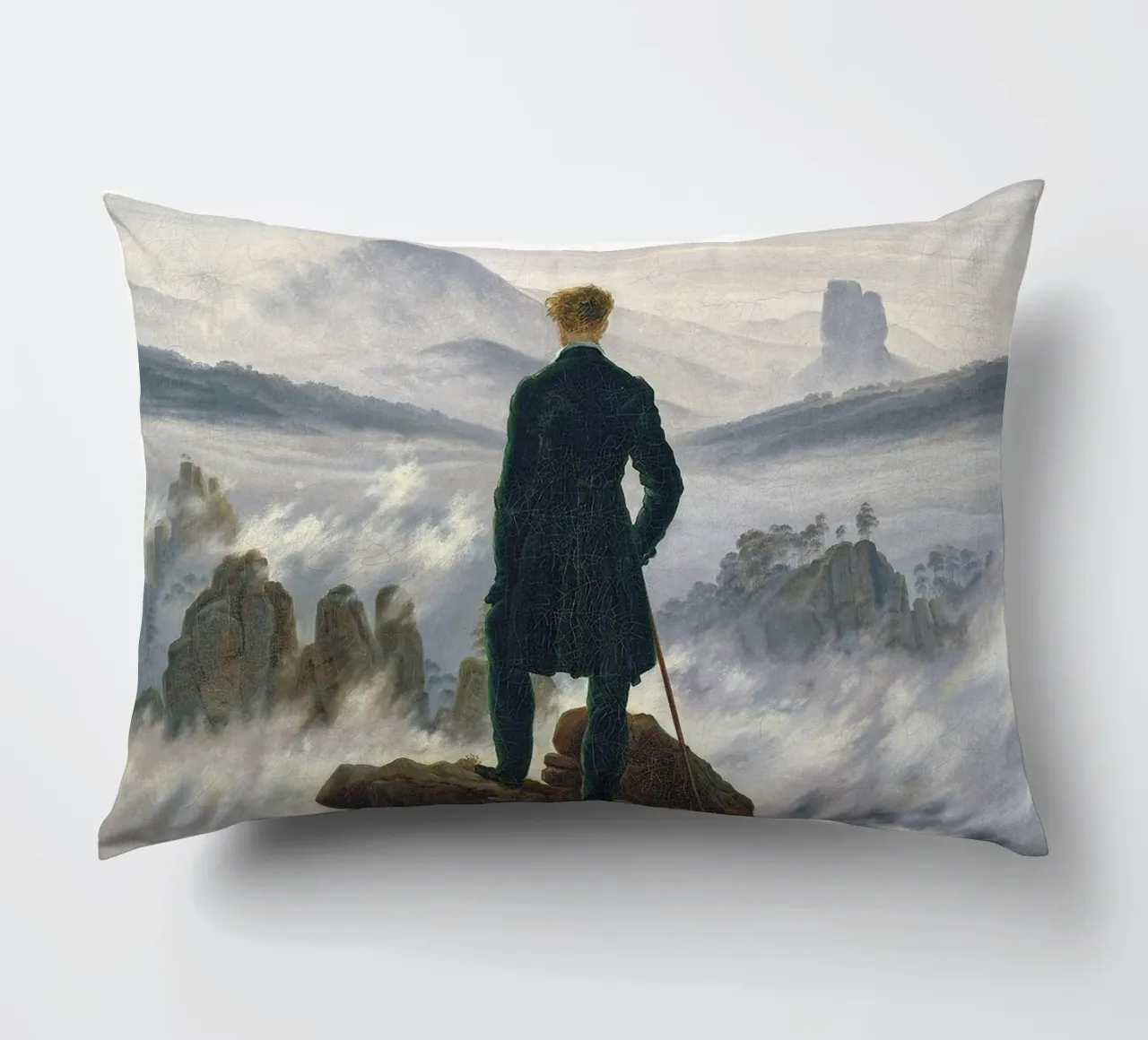 Wanderer Above the Sea of Fog cuscino da apoloprints
