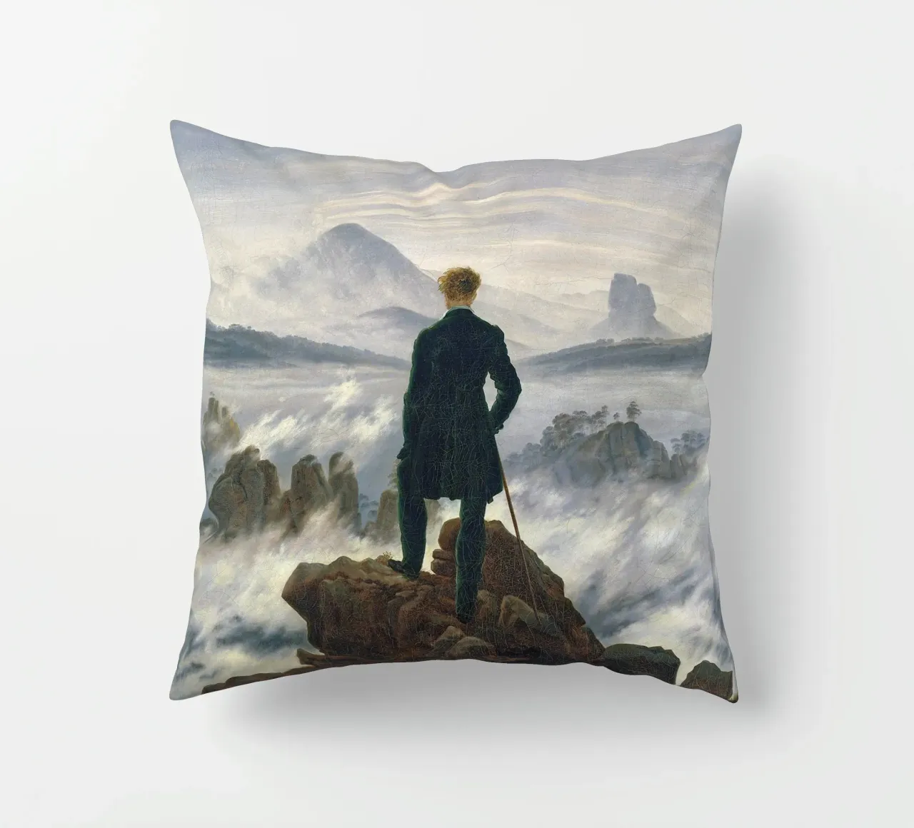 Wanderer Above the Sea of Fog cuscino da apoloprints